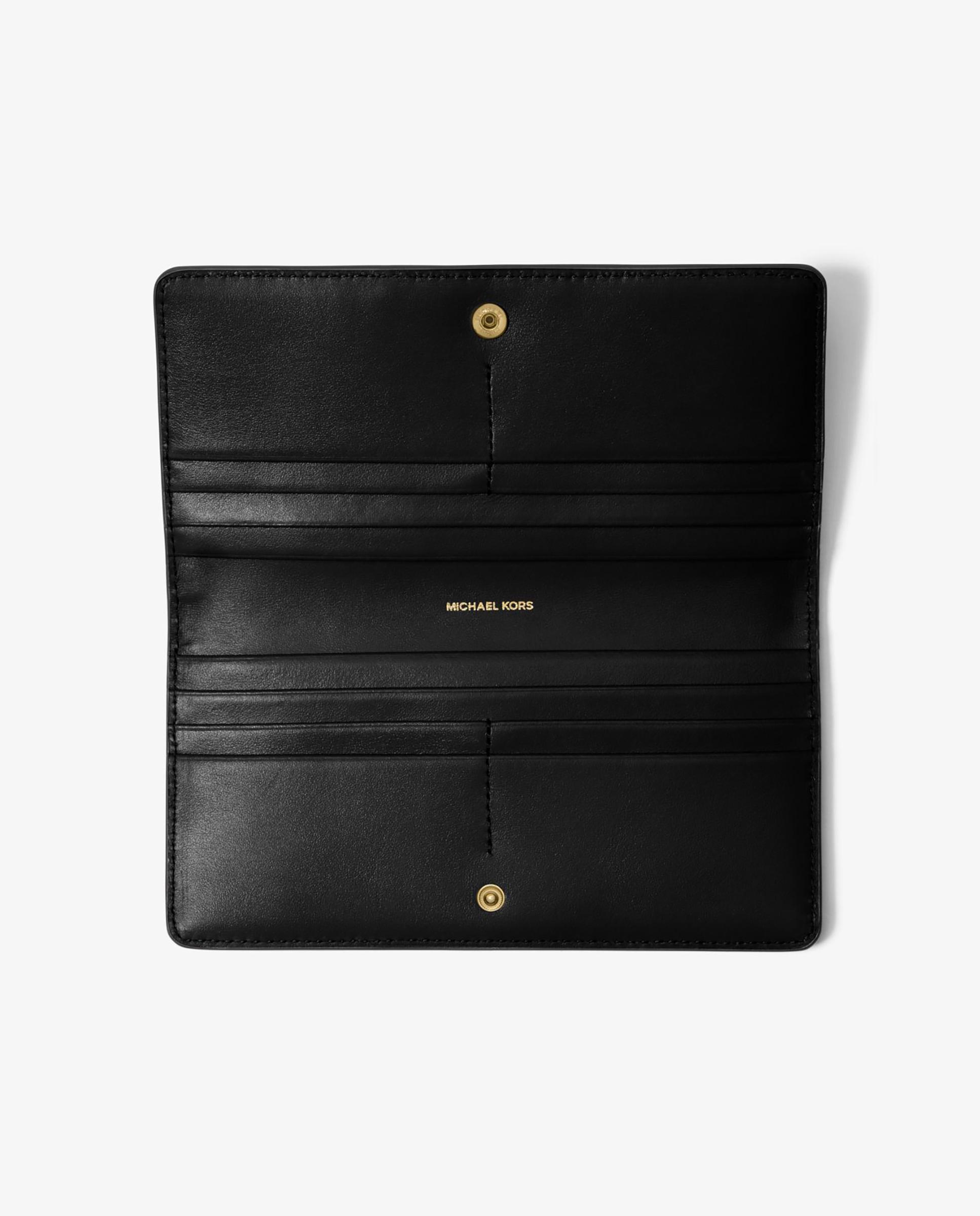 Cartera de mujer grande bryant de piel granulada con cierre delantero con botón a presión - Michael Michael Kors - Negro Negro-3