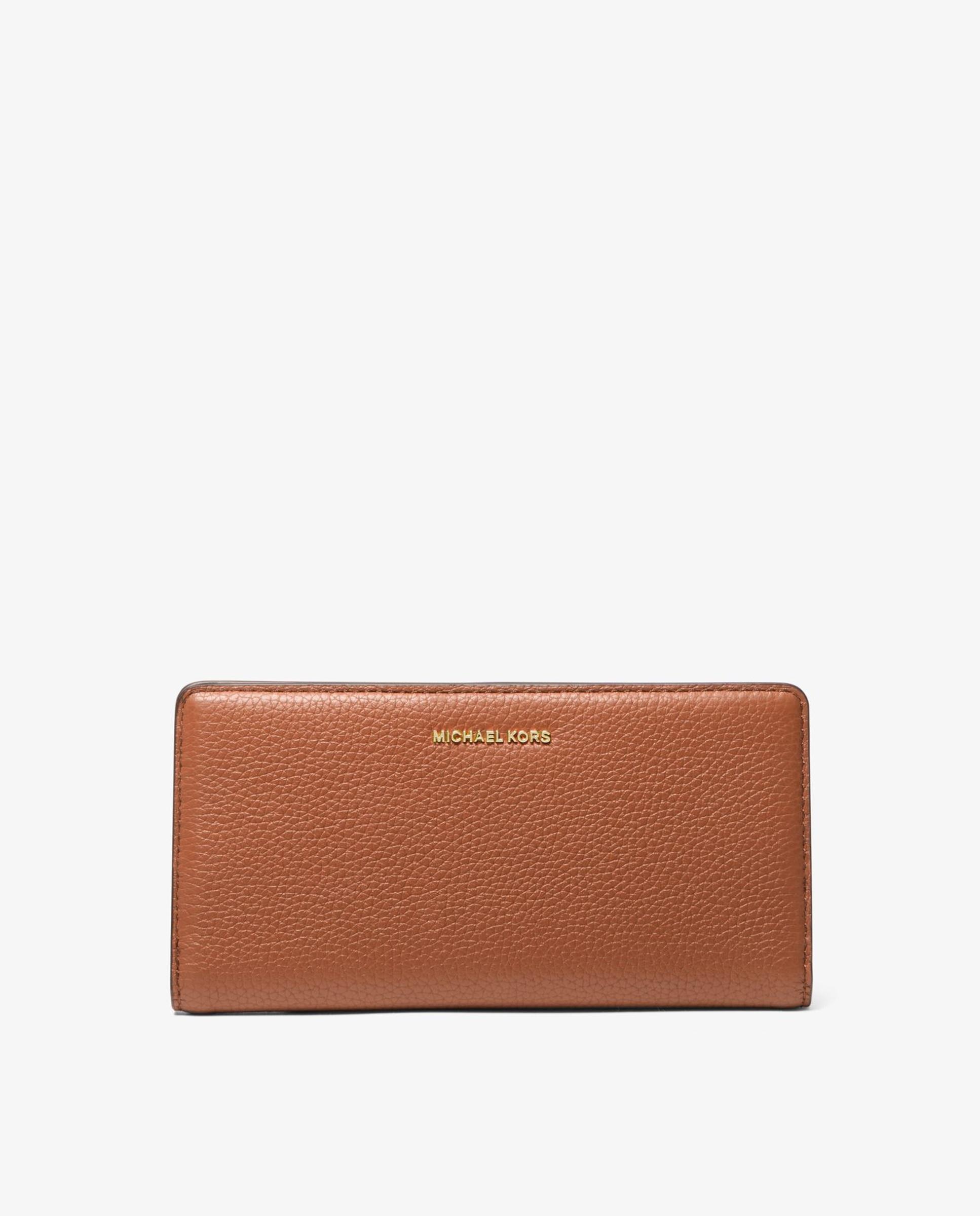 Cartera de mujer grande bryant de piel granulada con cierre delantero con botón a presión - Michael Michael Kors - Marrón claro Marrón claro-1