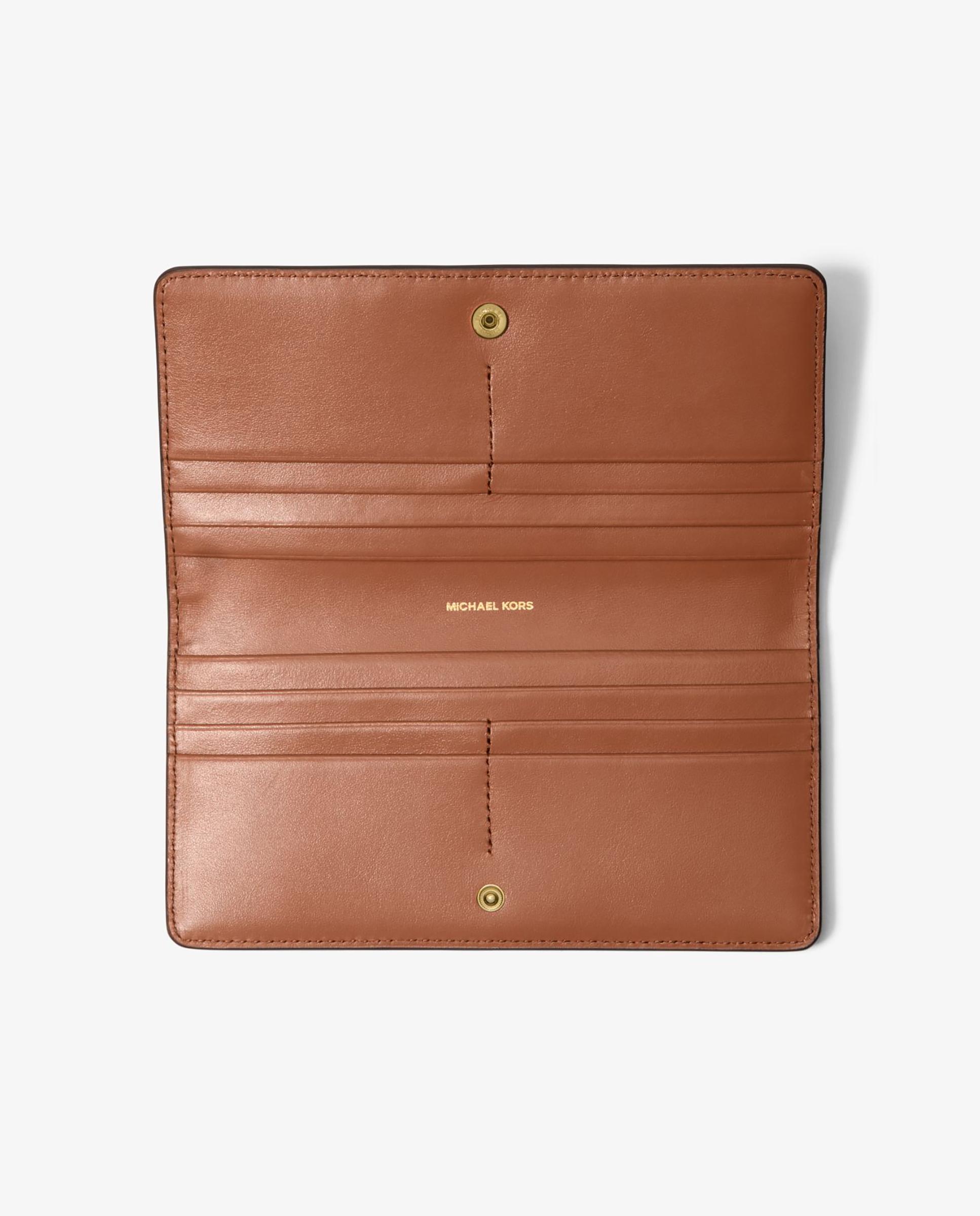 Cartera de mujer grande bryant de piel granulada con cierre delantero con botón a presión - Michael Michael Kors - Marrón claro Marrón claro-3