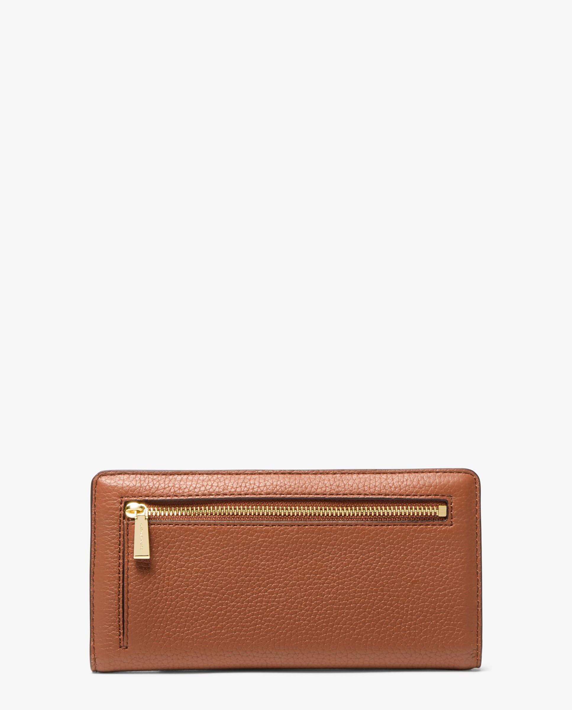 Cartera de mujer grande bryant de piel granulada con cierre delantero con botón a presión - Michael Michael Kors - Marrón claro Marrón claro-2
