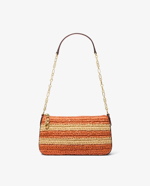 Imagen 0 de Bolso de hombro en paja tejida con asa de cadena