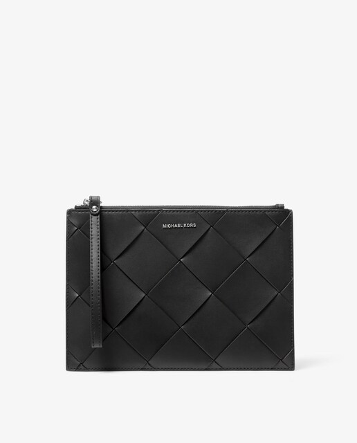 Imagen 0 de Bolso de mano con pulsera de piel tejida