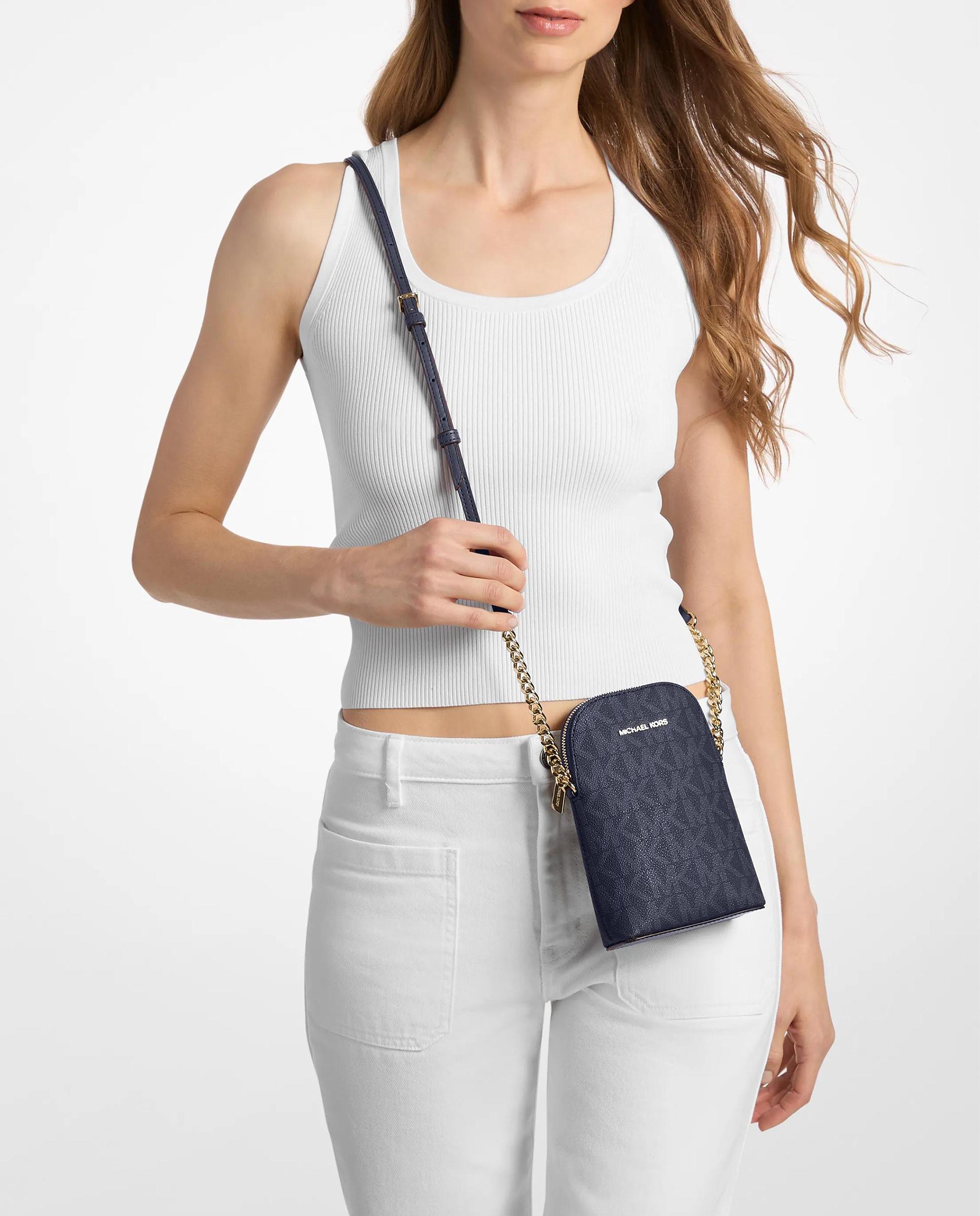 Bandolera de mujer pequeña para smartphone con logotipo - Michael Michael Kors - Azul marino Azul marino-2