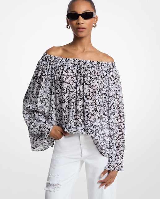 Imagen 0 de Top de mujer vaporoso con hombros al descubierto