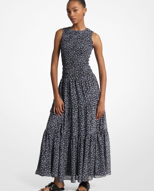 Imagen 0 de Vestido con corpiño fruncido y falda maxi