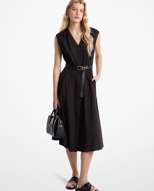 Imagen 0 de Vestido midi de popelina