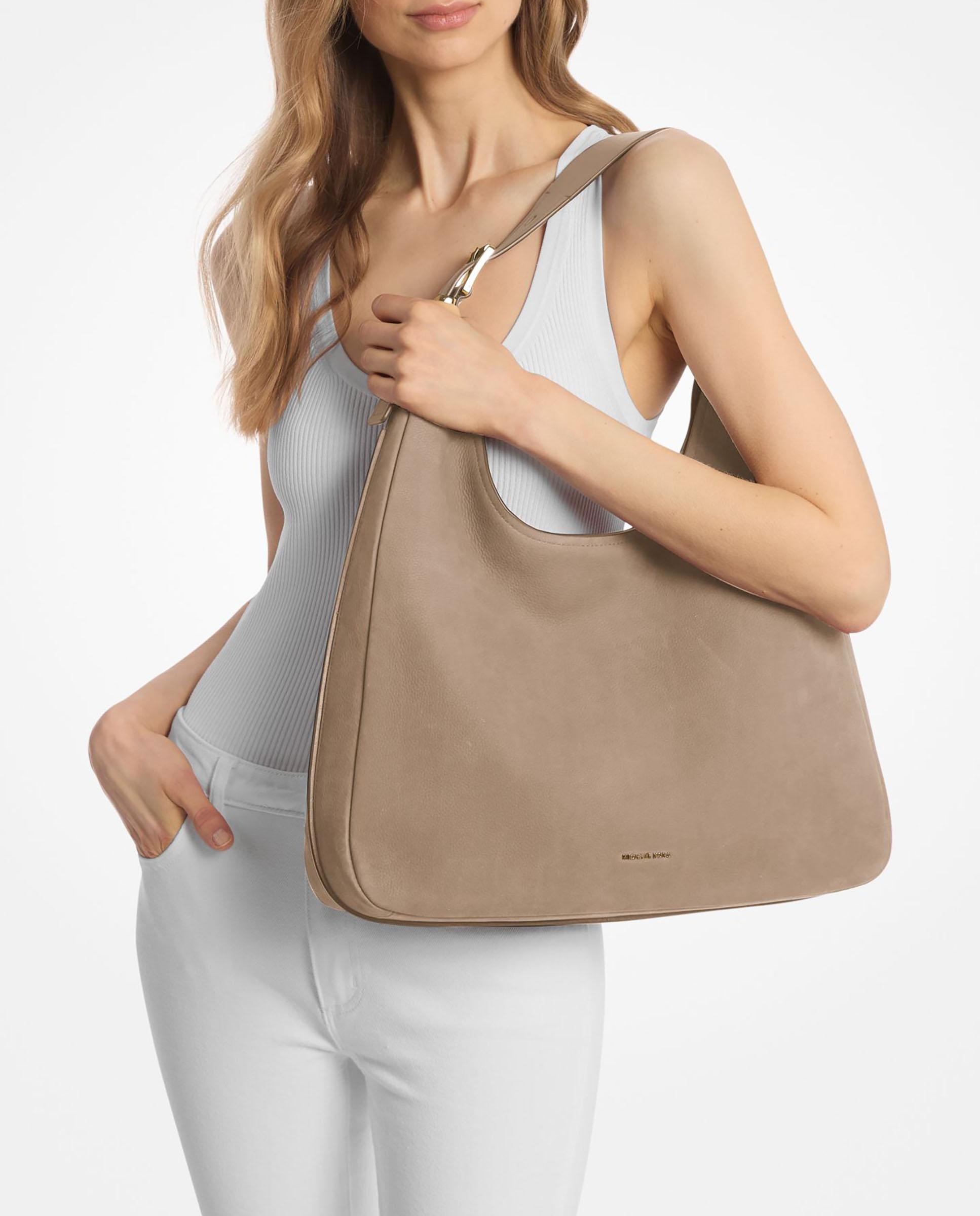 Bolso de hombro hobo nolita grande de nobuck - Michael Michael Kors - Beige Beige-2