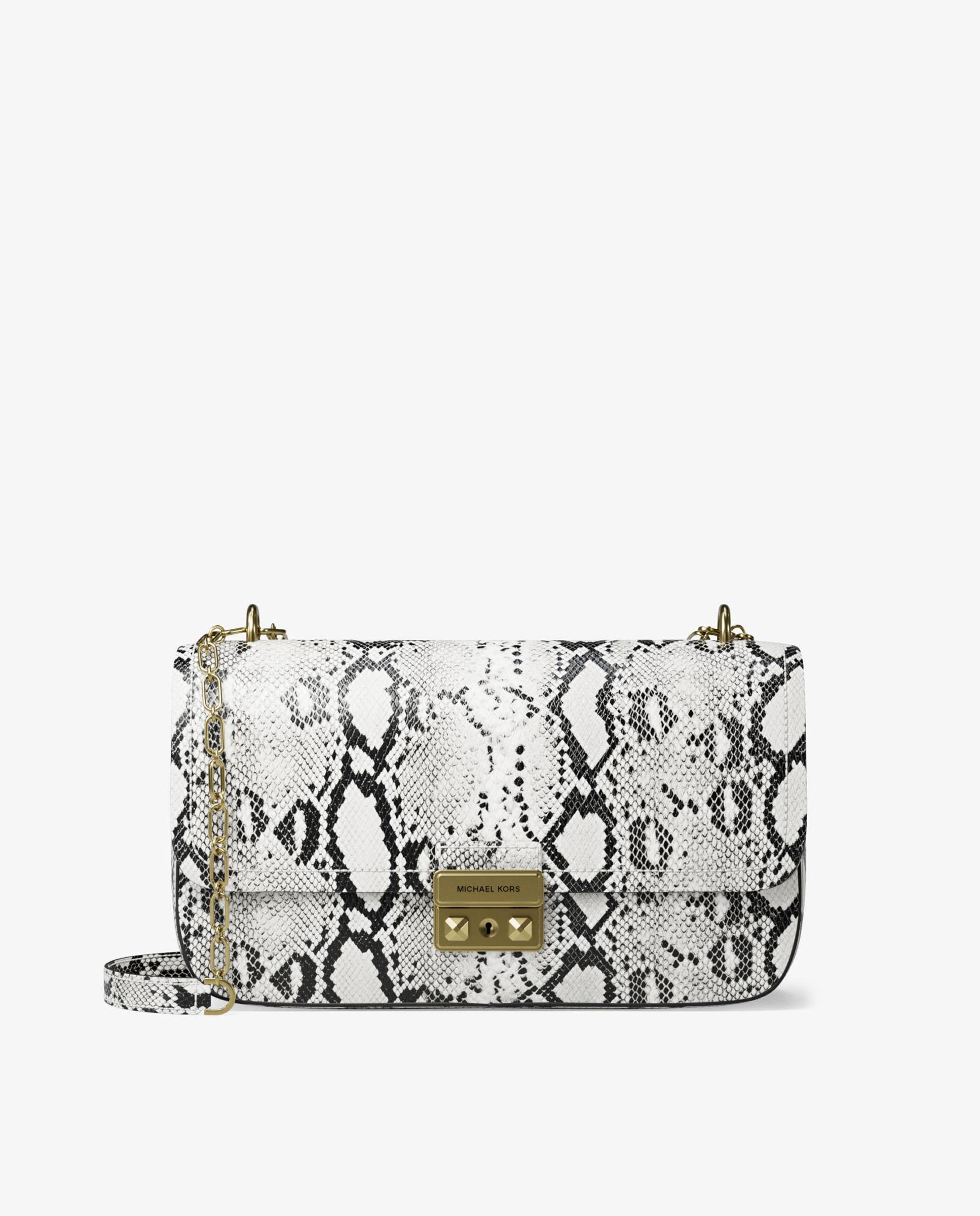 Bolso de hombro tribeca grande de piel con motivo de serpiente en relieve