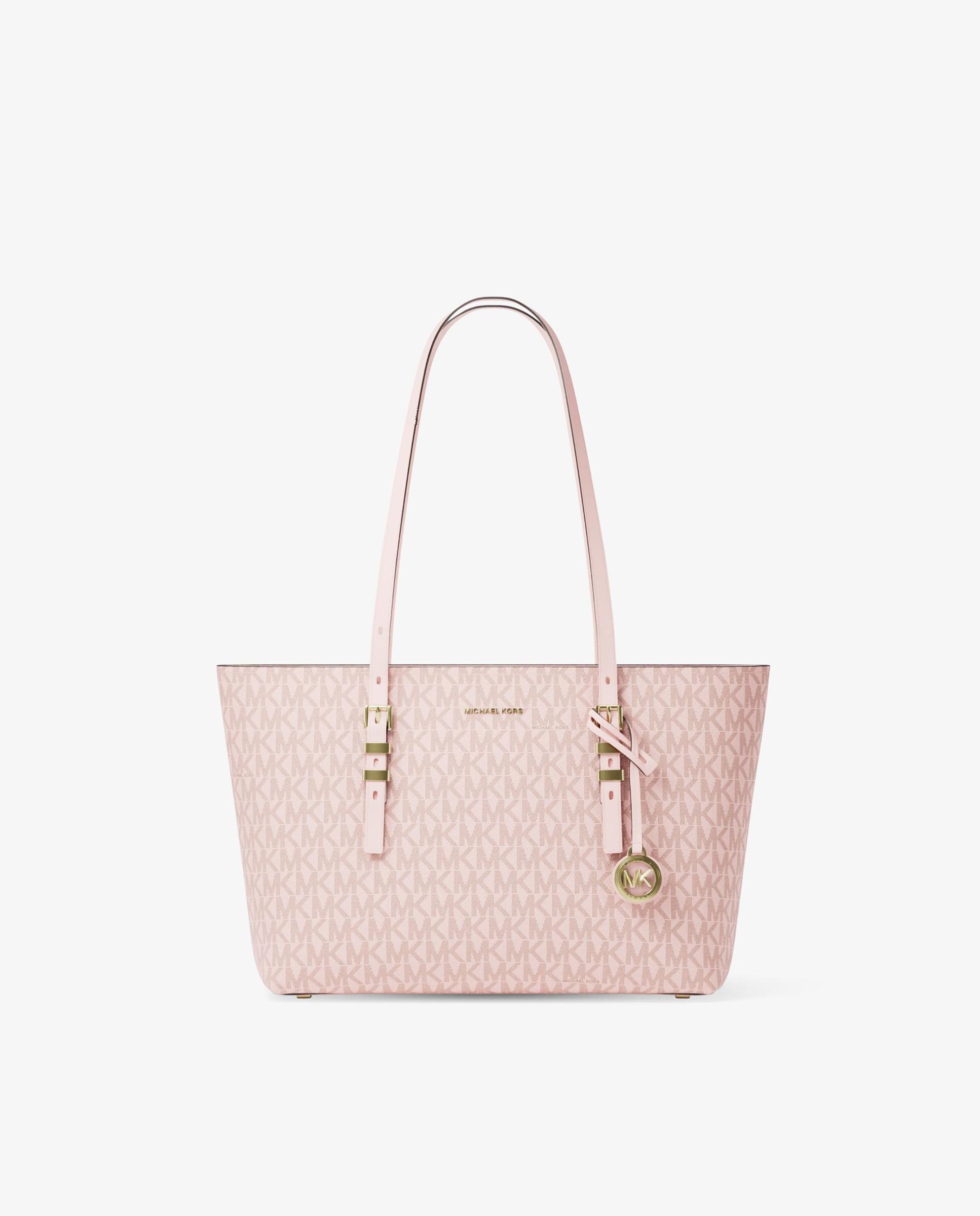 Bolso shopper tote quinn mediano de piel con logotipo - Michael Michael Kors - Rosa claro Rosa claro-1