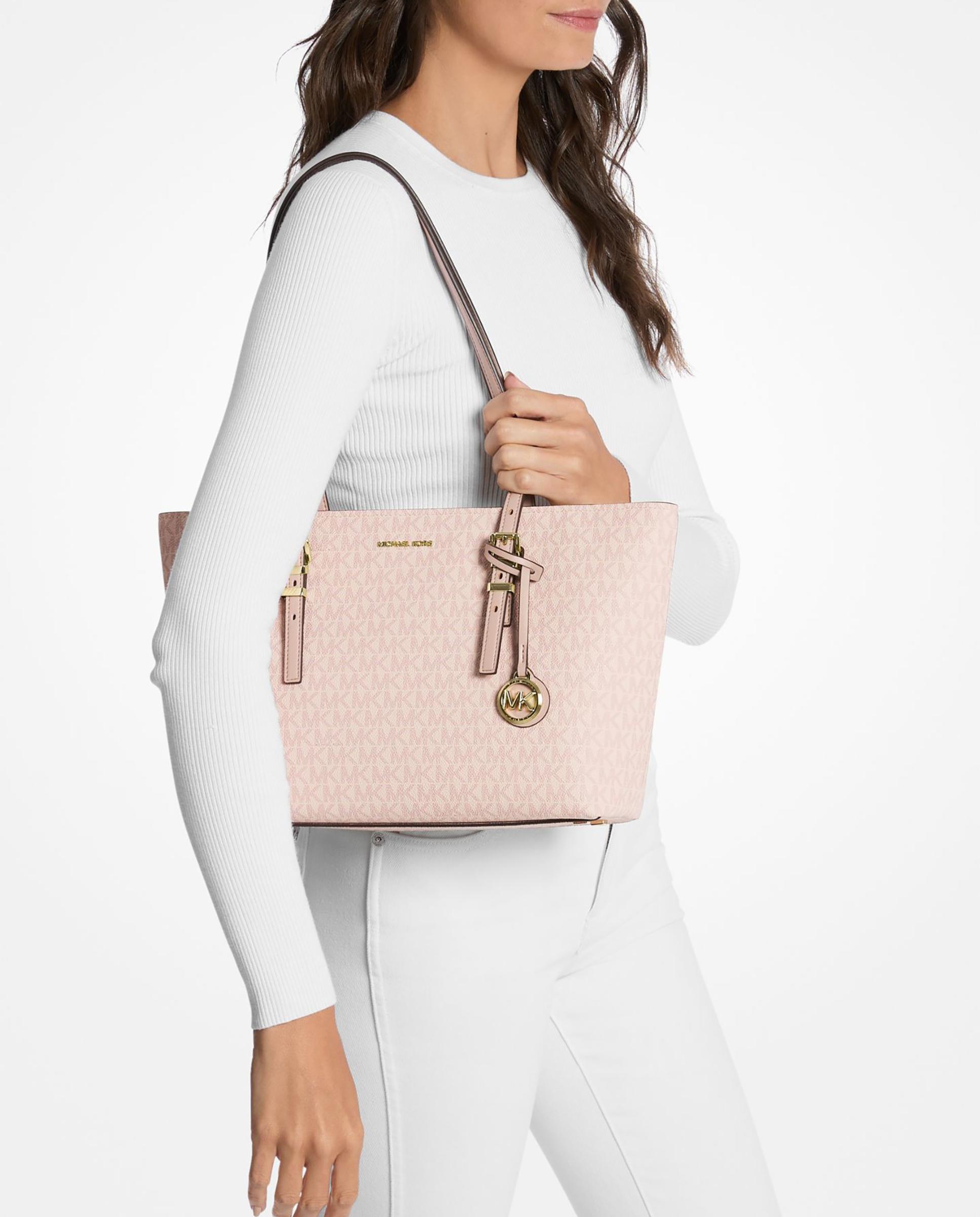 Bolso shopper tote quinn mediano de piel con logotipo - Michael Michael Kors - Rosa claro Rosa claro-2