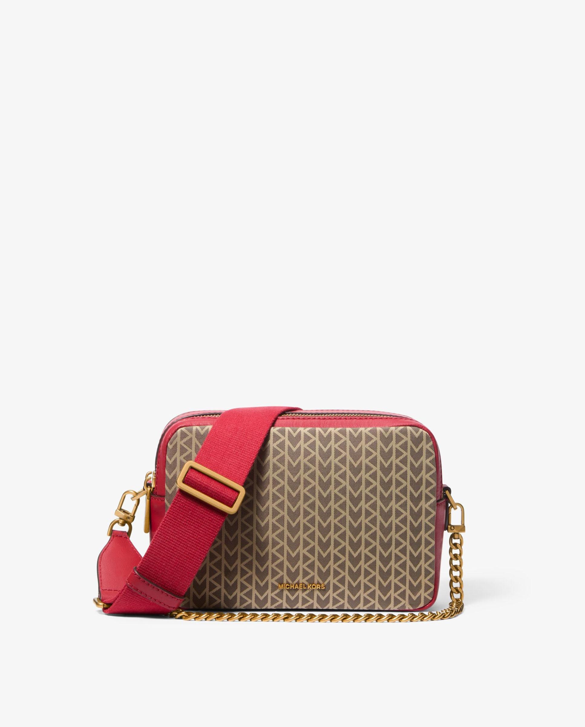 Bandolera de mujer bryant mediana de jacquard con logotipo mk2000 - Michael Michael Kors - Rojo Rojo-1