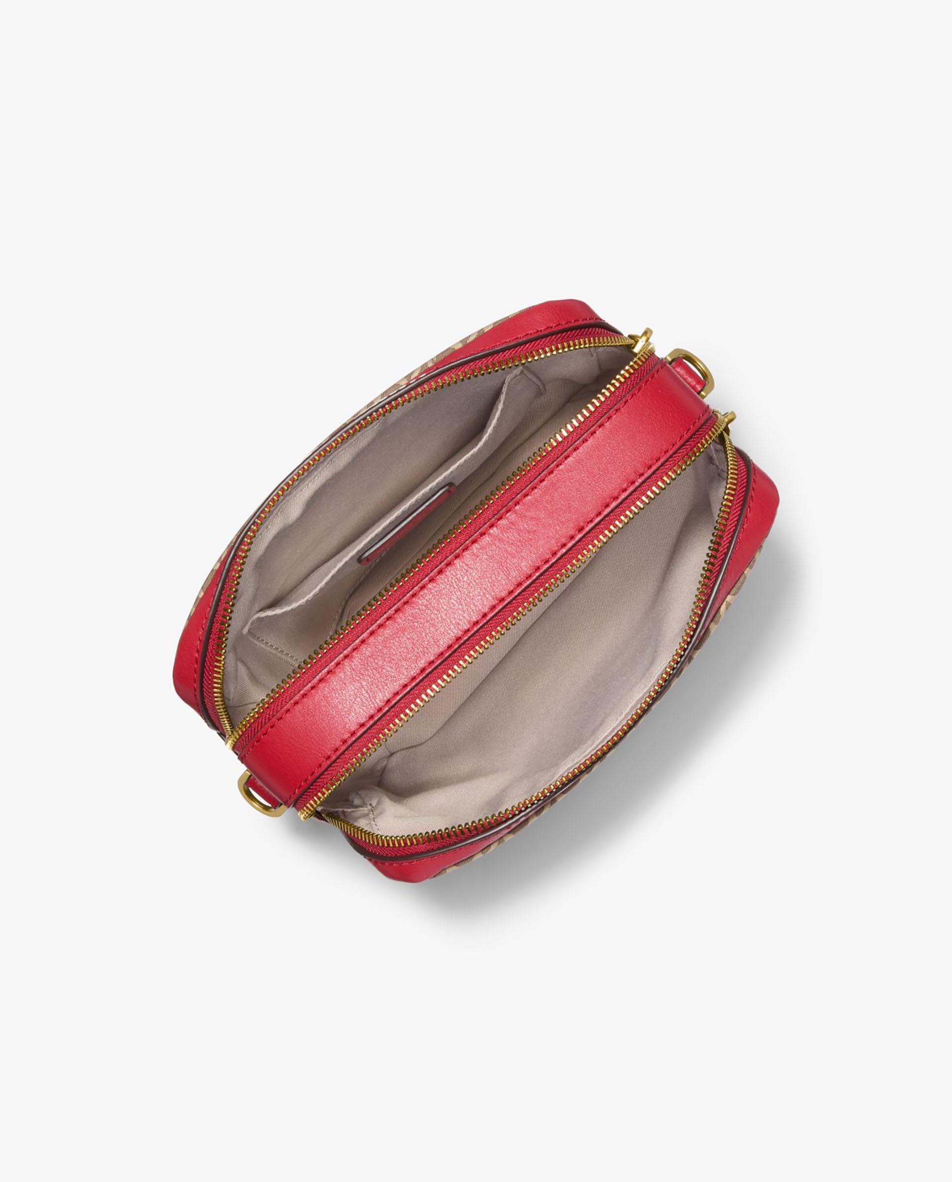 Bandolera de mujer bryant mediana de jacquard con logotipo mk2000 - Michael Michael Kors - Rojo Rojo-2