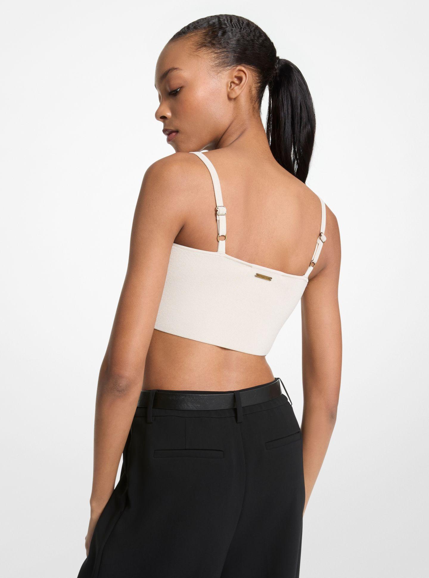 Top de mujer crop de tirantes - Michael Michael Kors - Beige Beige-2