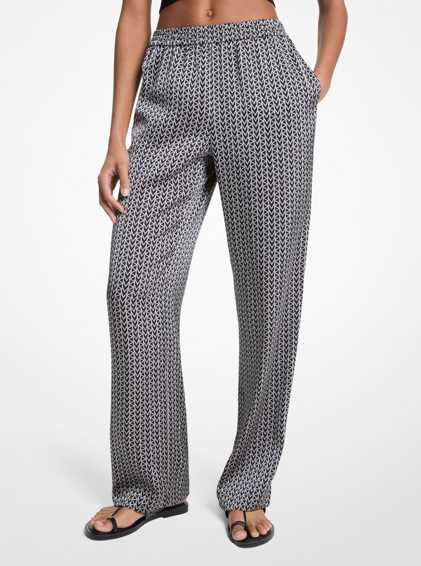 Michael Michael Kors - Pantalones anchos de mujer con estampado de logotipos.