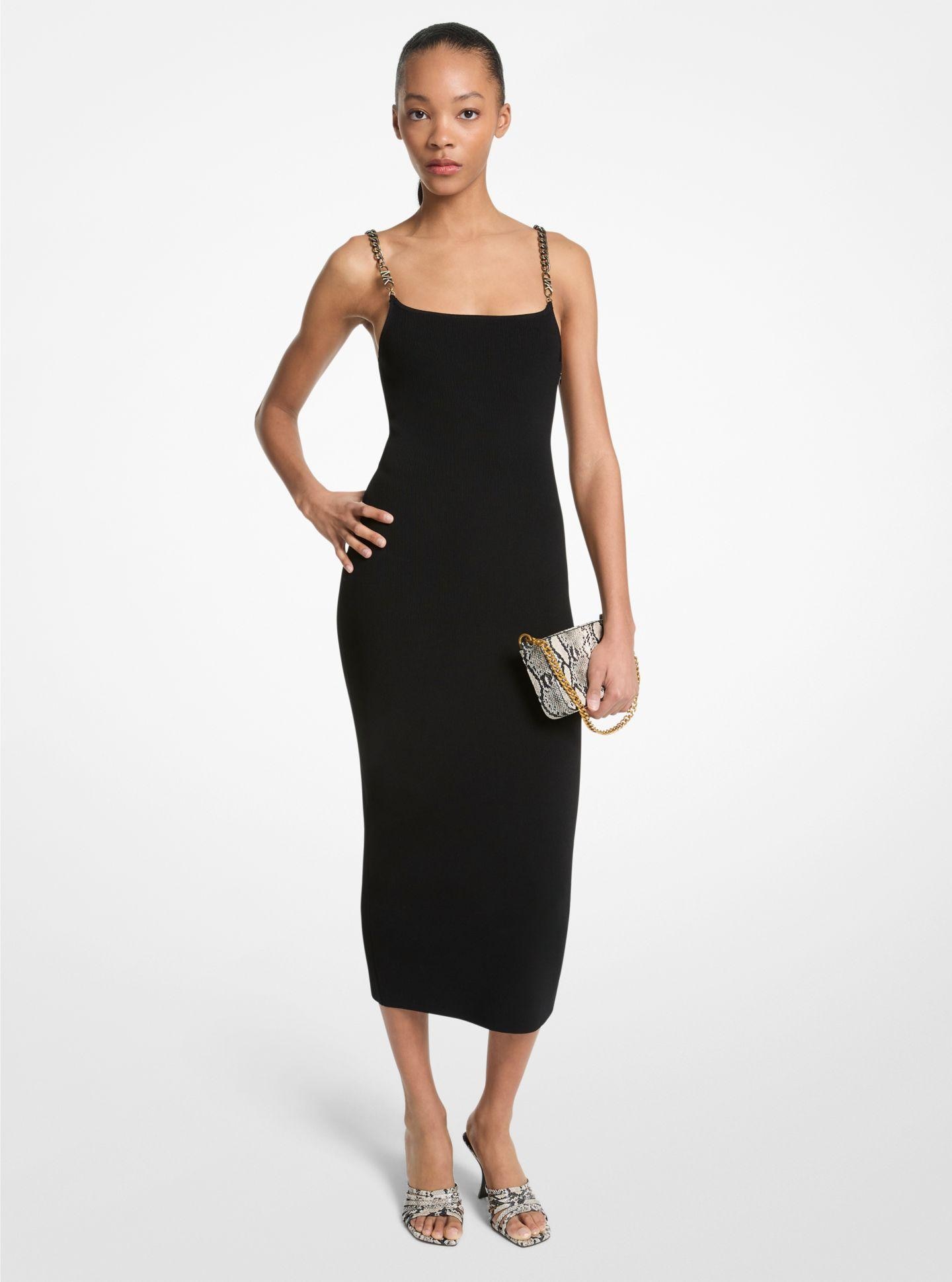 Michael Michael Kors - Vestido midi con tirantes de cadena.