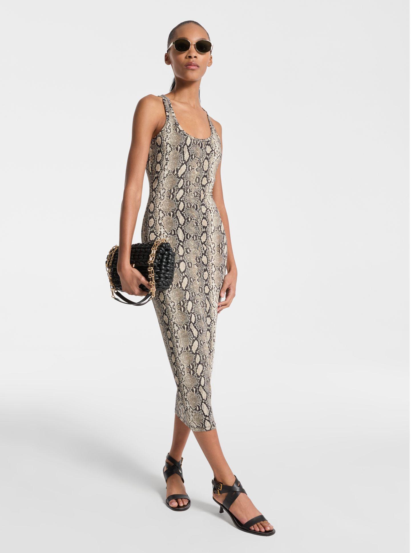 Michael Michael Kors - Vestido midi en punto elástico estampado.