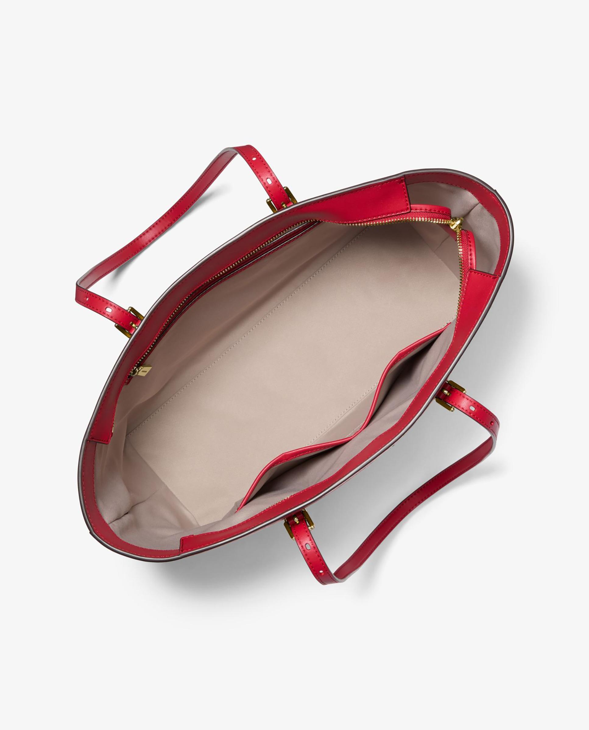 Bolso shopper tote quinn grande metalizado con logotipo - Michael Michael Kors - Rojo Rojo-3