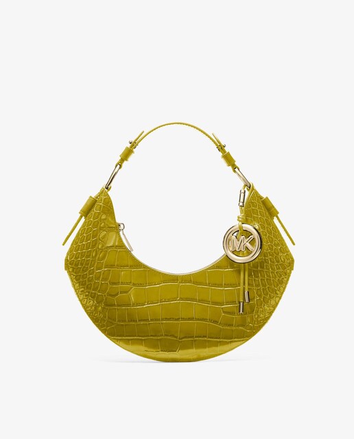 Imagen 0 de Bolso de hombro Koa mediano de piel con motivo de cocodrilo en relieve