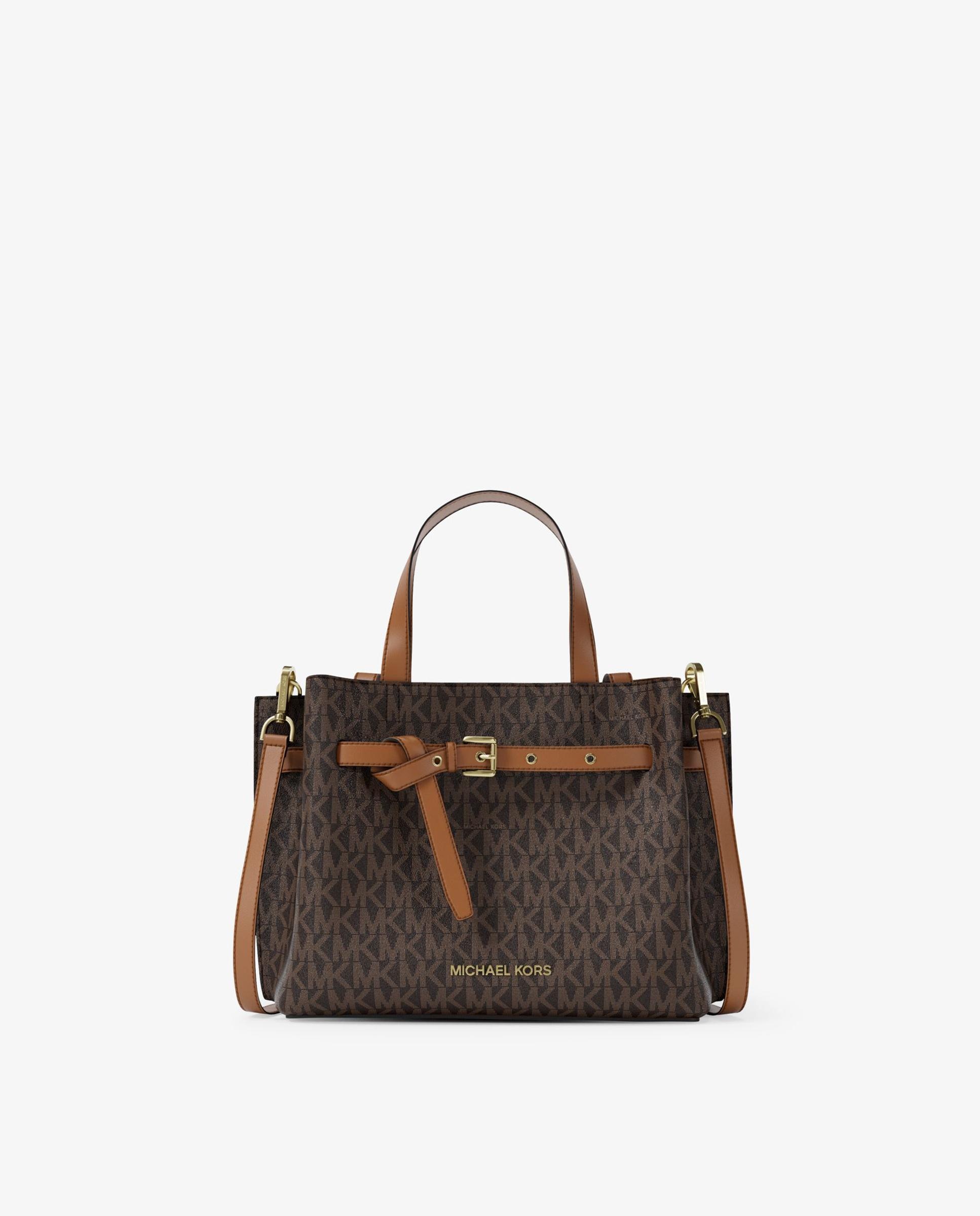 Bandolera de mujer satchel emilia pequeño con logotipo - Michael Michael Kors - Marrón oscuro Marrón oscuro-1