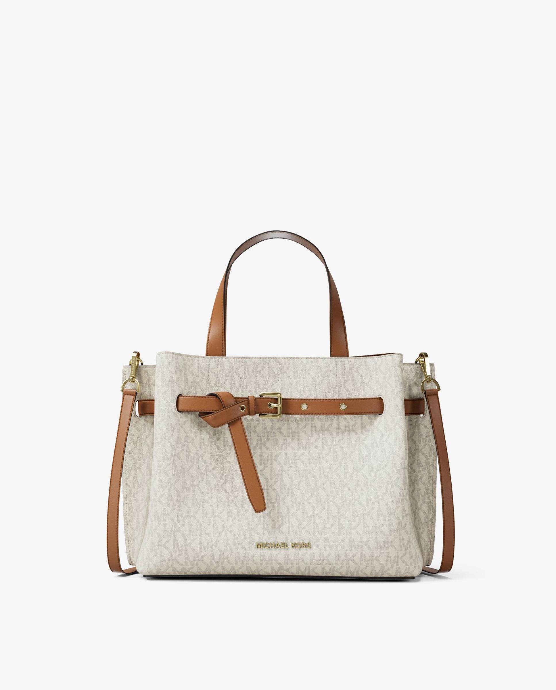 Bandolera de mujer satchel emilia mediana con logotipo - Michael Michael Kors - Marfil Marfil-1