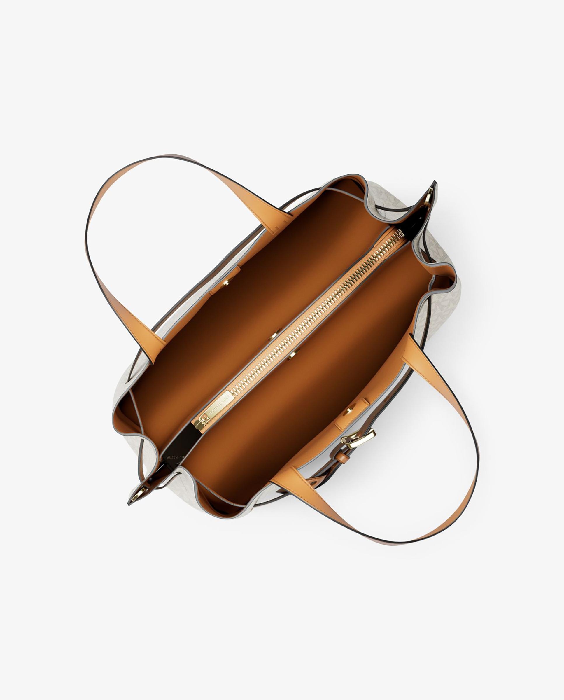 Bandolera de mujer satchel emilia mediana con logotipo - Michael Michael Kors - Marfil Marfil-4