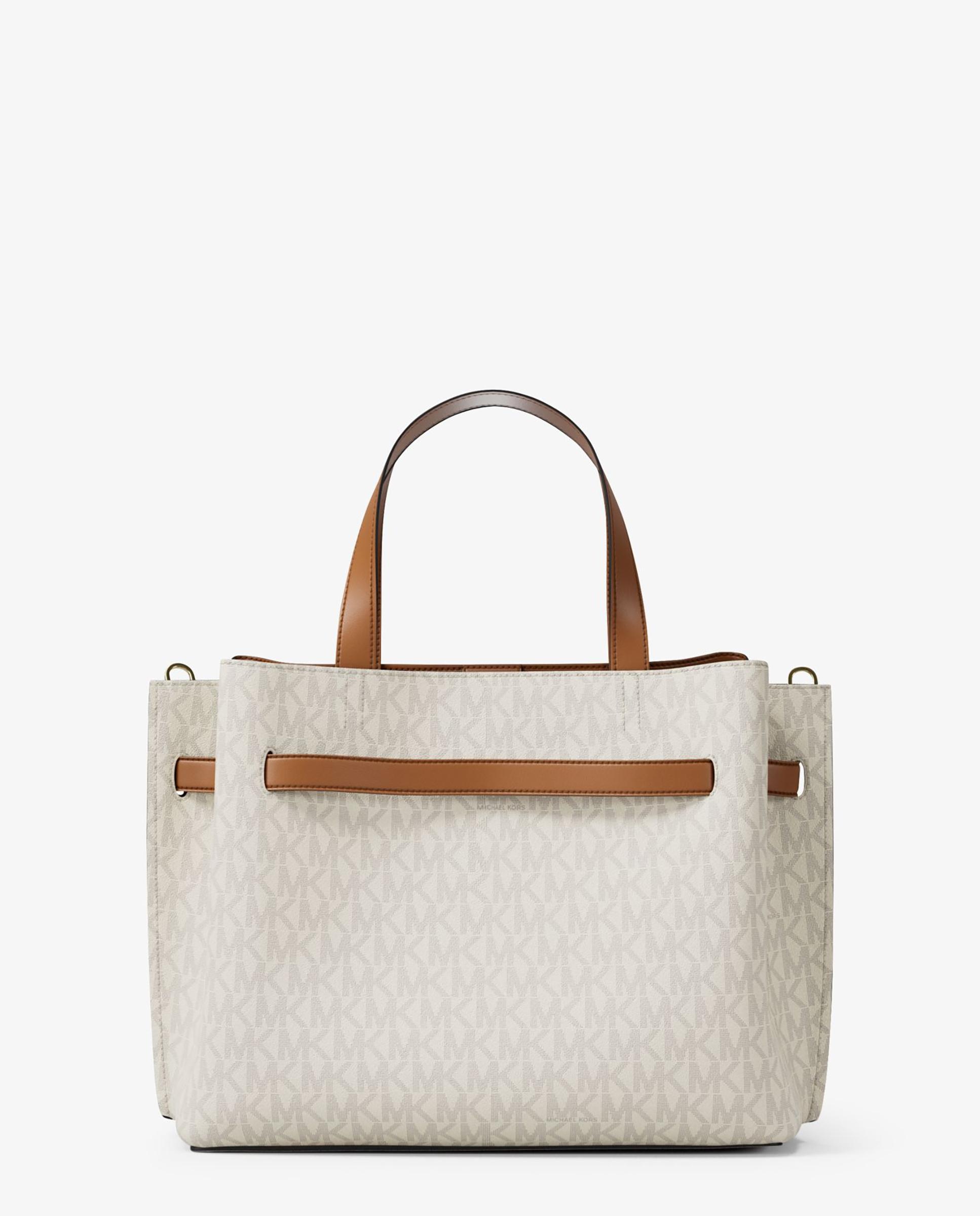 Bandolera de mujer satchel emilia mediana con logotipo - Michael Michael Kors - Marfil Marfil-3