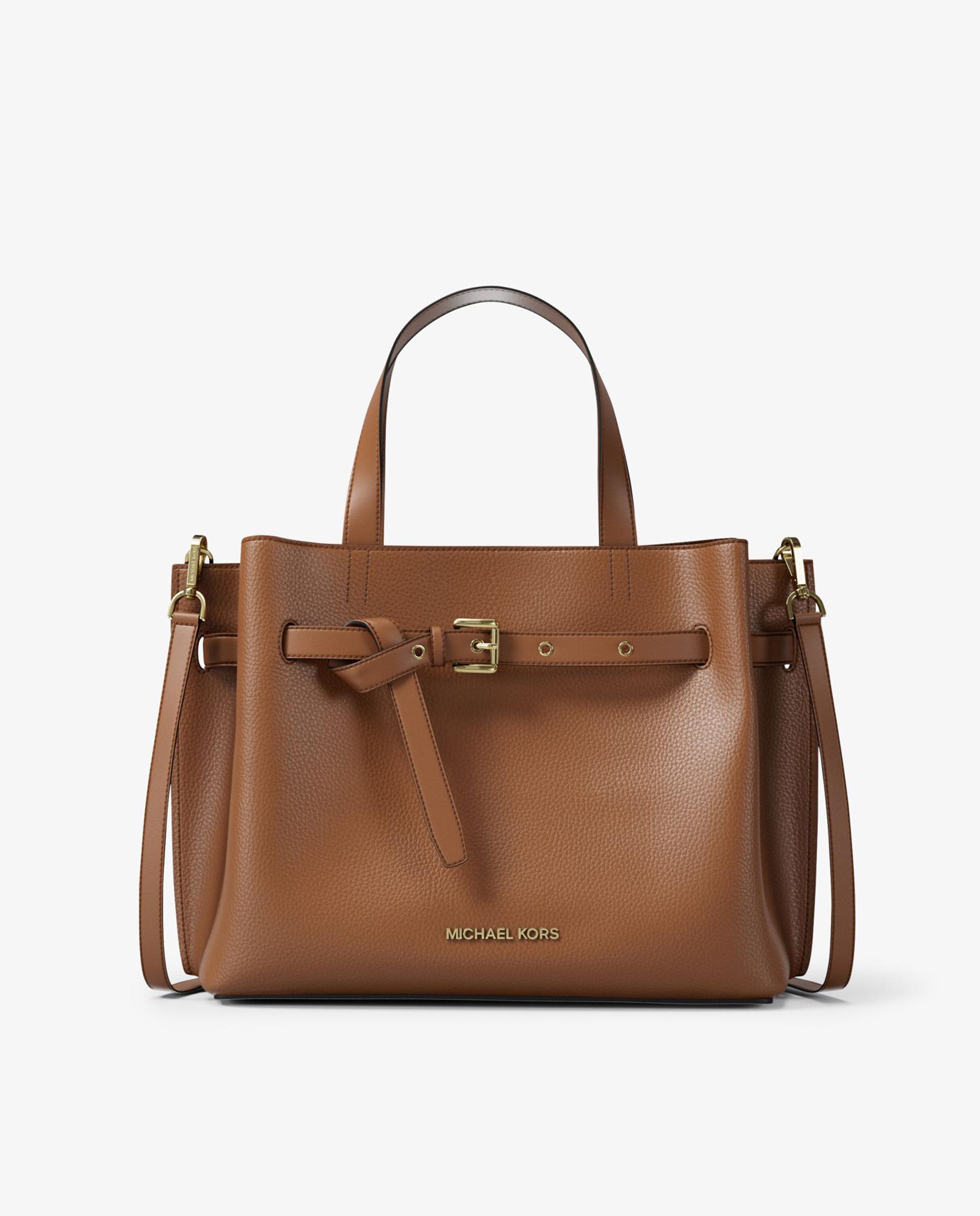 Bandolera de mujer satchel emilia mediano de piel granulada - Michael Michael Kors - Canela Canela-1
