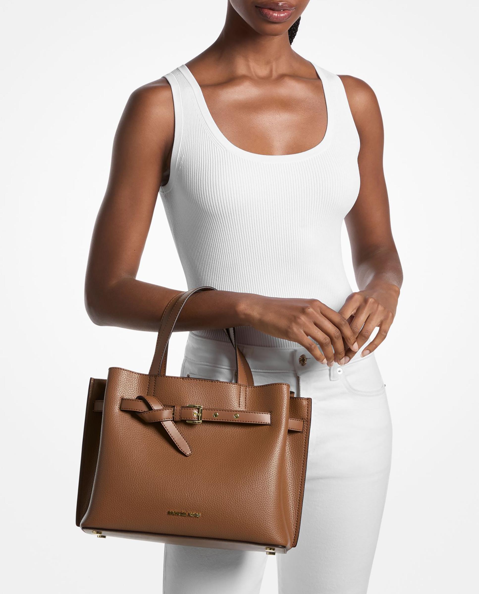 Bandolera de mujer satchel emilia mediano de piel granulada - Michael Michael Kors - Canela Canela-2