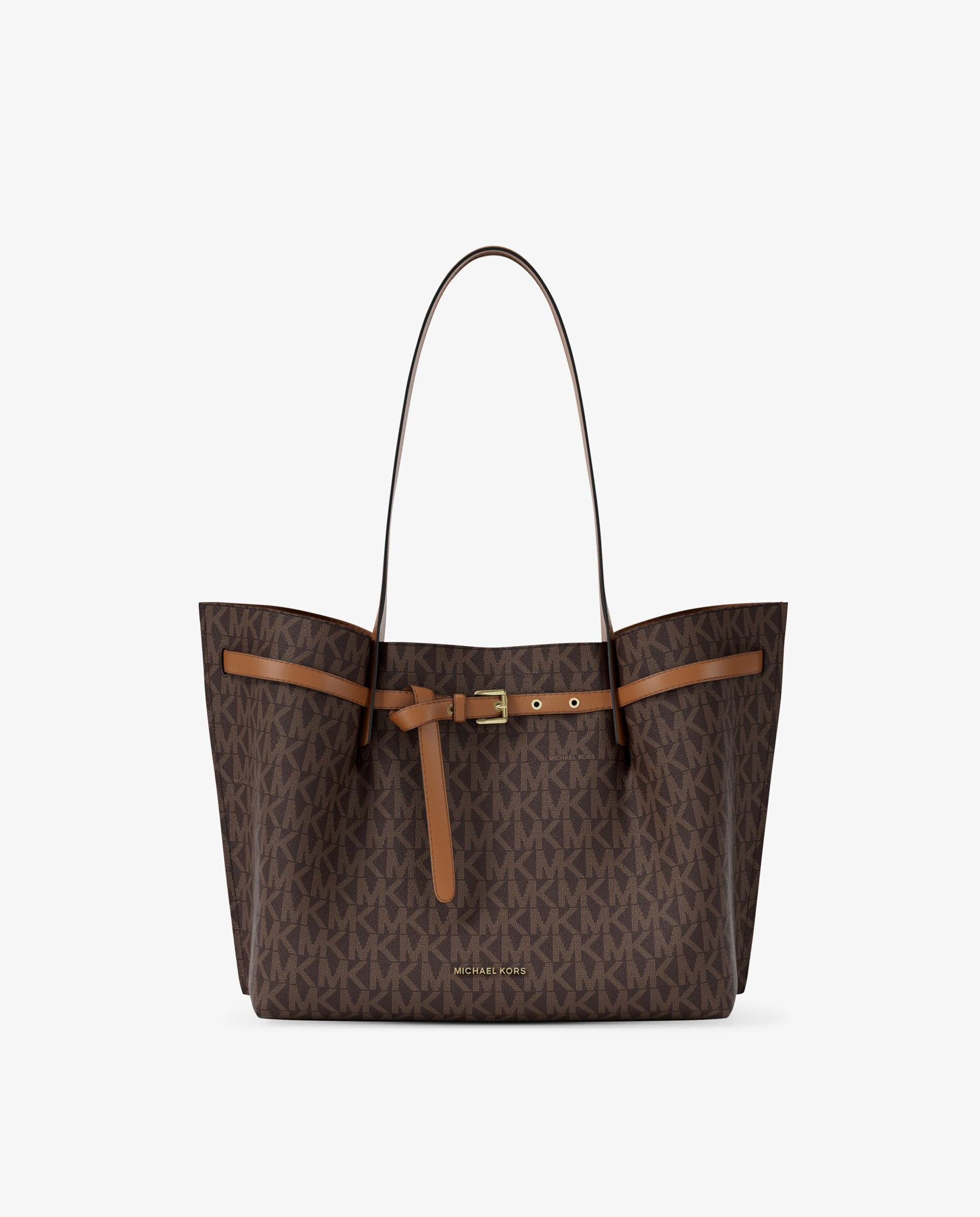 Bolso shopper tote emilia grande con logotipo - Michael Michael Kors - Marrón oscuro Marrón oscuro-1