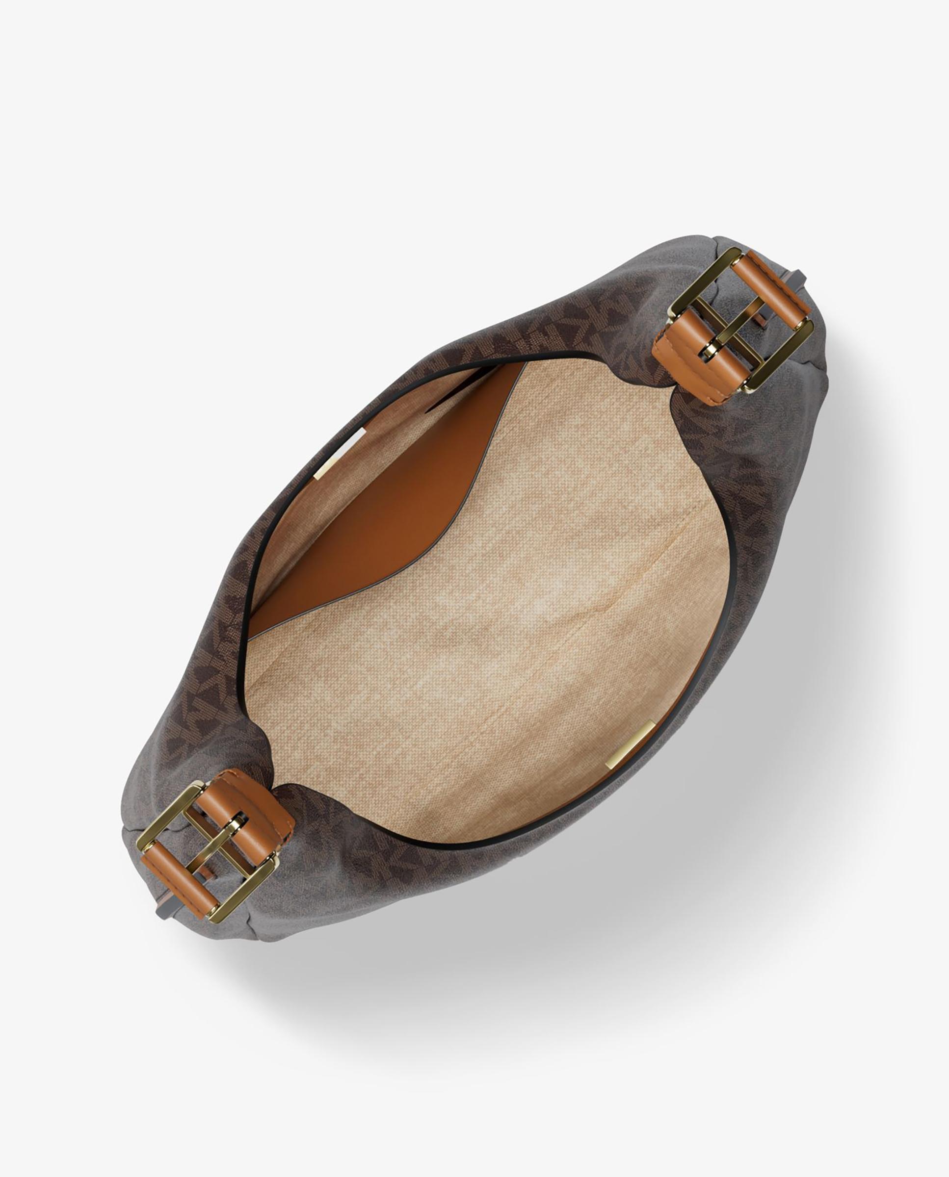 Bolso de hombro nolita grande con logotipo - Michael Michael Kors - Marrón oscuro Marrón oscuro-4