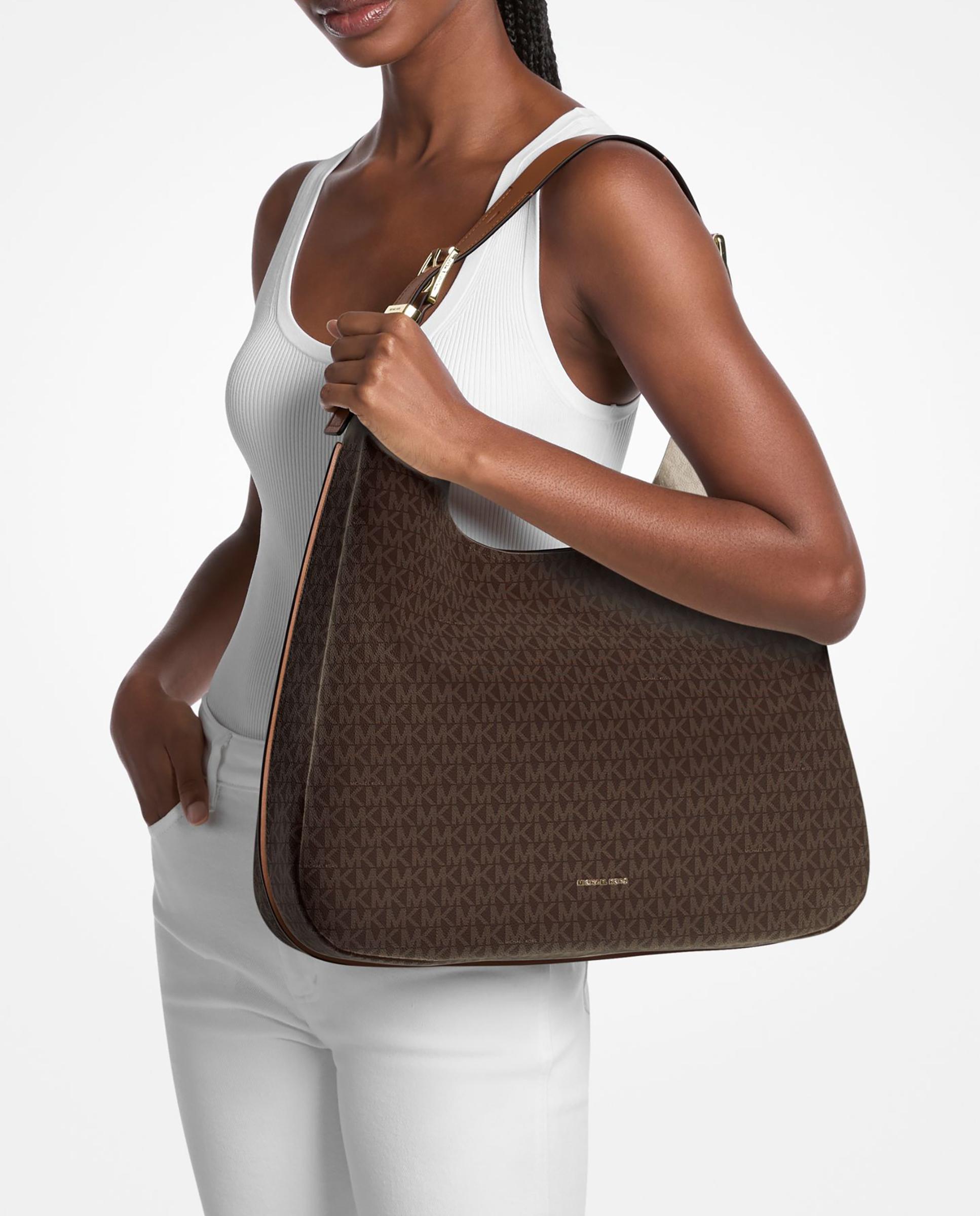 Bolso de hombro nolita grande con logotipo - Michael Michael Kors - Marrón oscuro Marrón oscuro-2