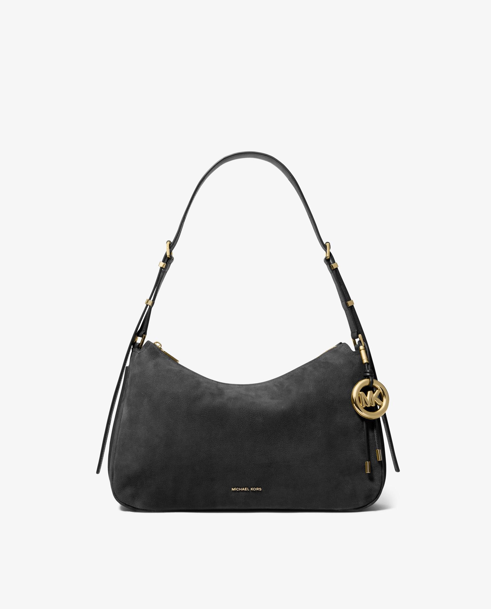 Bolso de hombro nolita mediano transformable de nobuck - Michael Michael Kors - Negro Negro-1