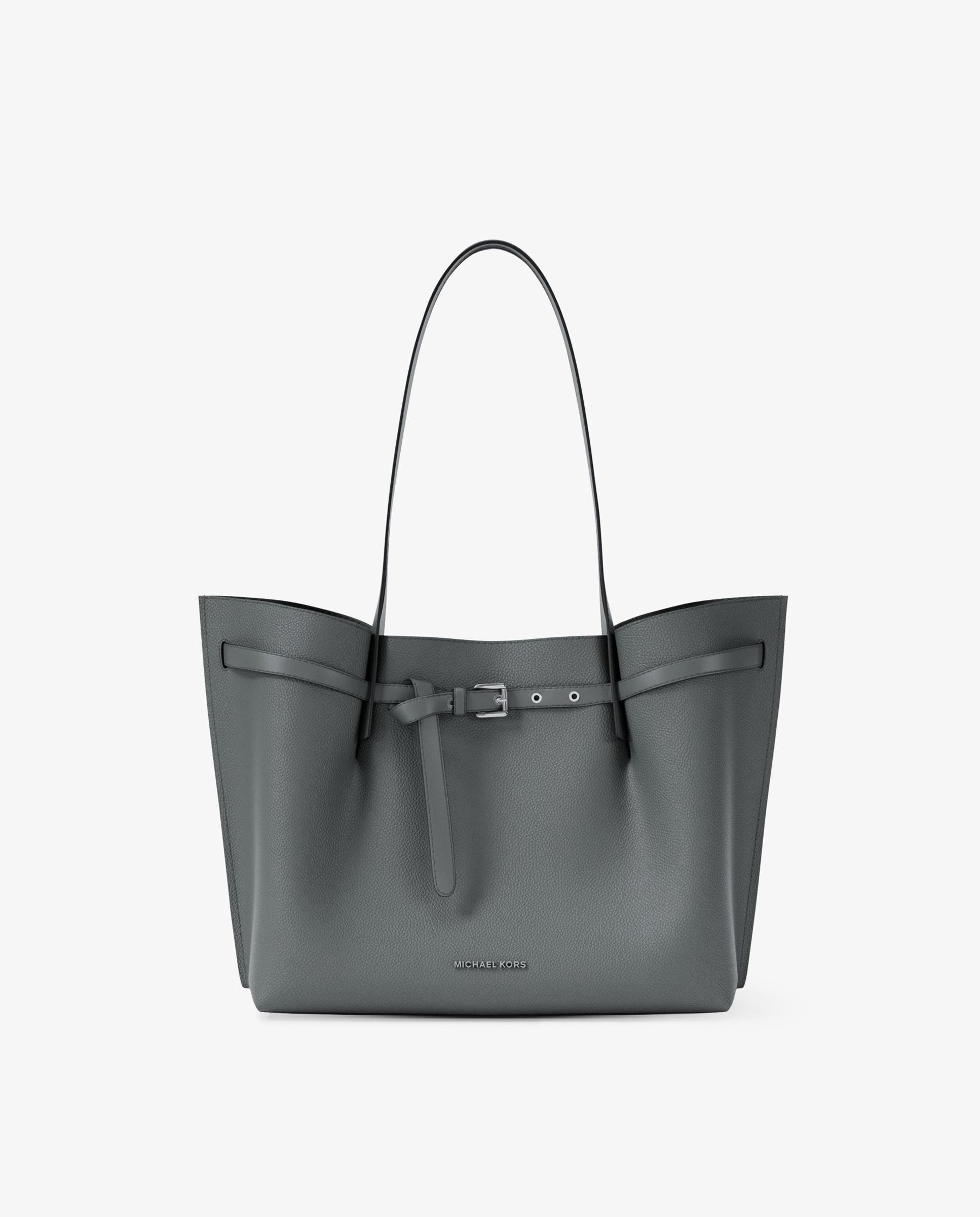 Bolso shopper tote emilia grande de piel granulada Ceniza Michael