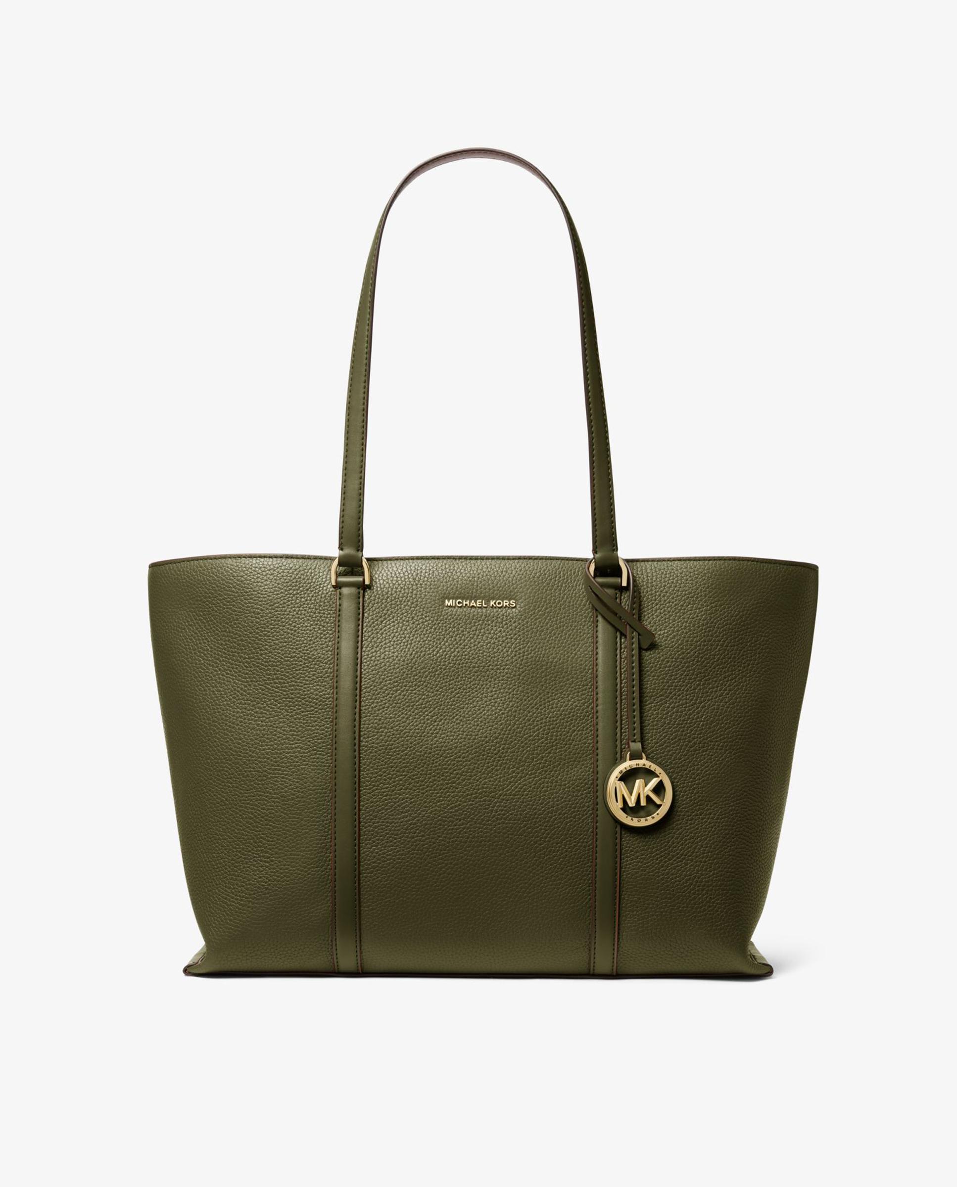 Bolso shopper tote temple grande de piel granulada - Michael Michael Kors - Musgo Musgo-1