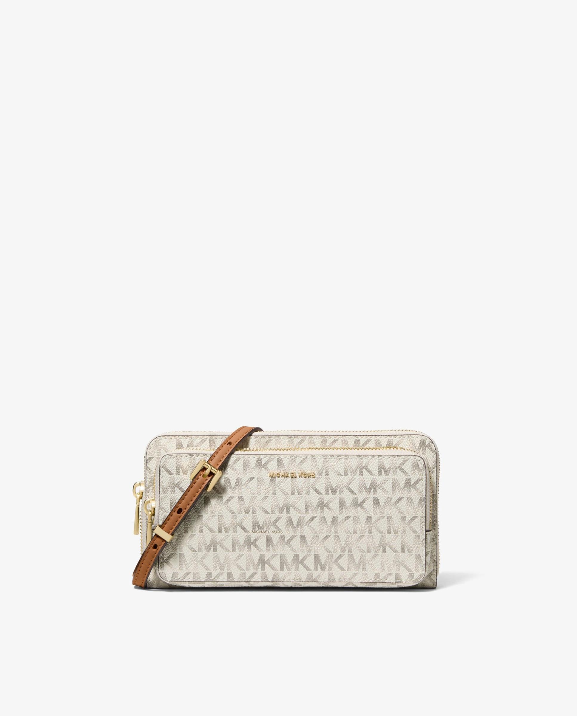 Imagen 1 de Bandolera de mujer jet set grande transformable con logotipo - Michael Michael Kors - Crema Crema