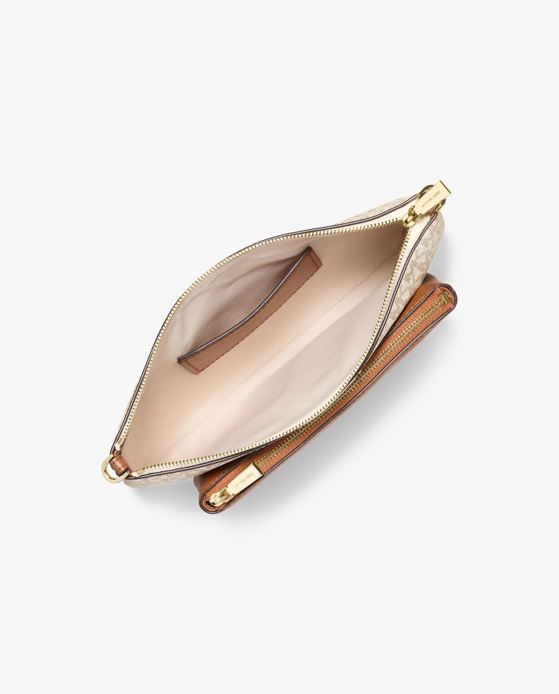 Bandolera de mujer jet set mediana transformable con logotipo - Michael Michael Kors - Marfil Marfil-3