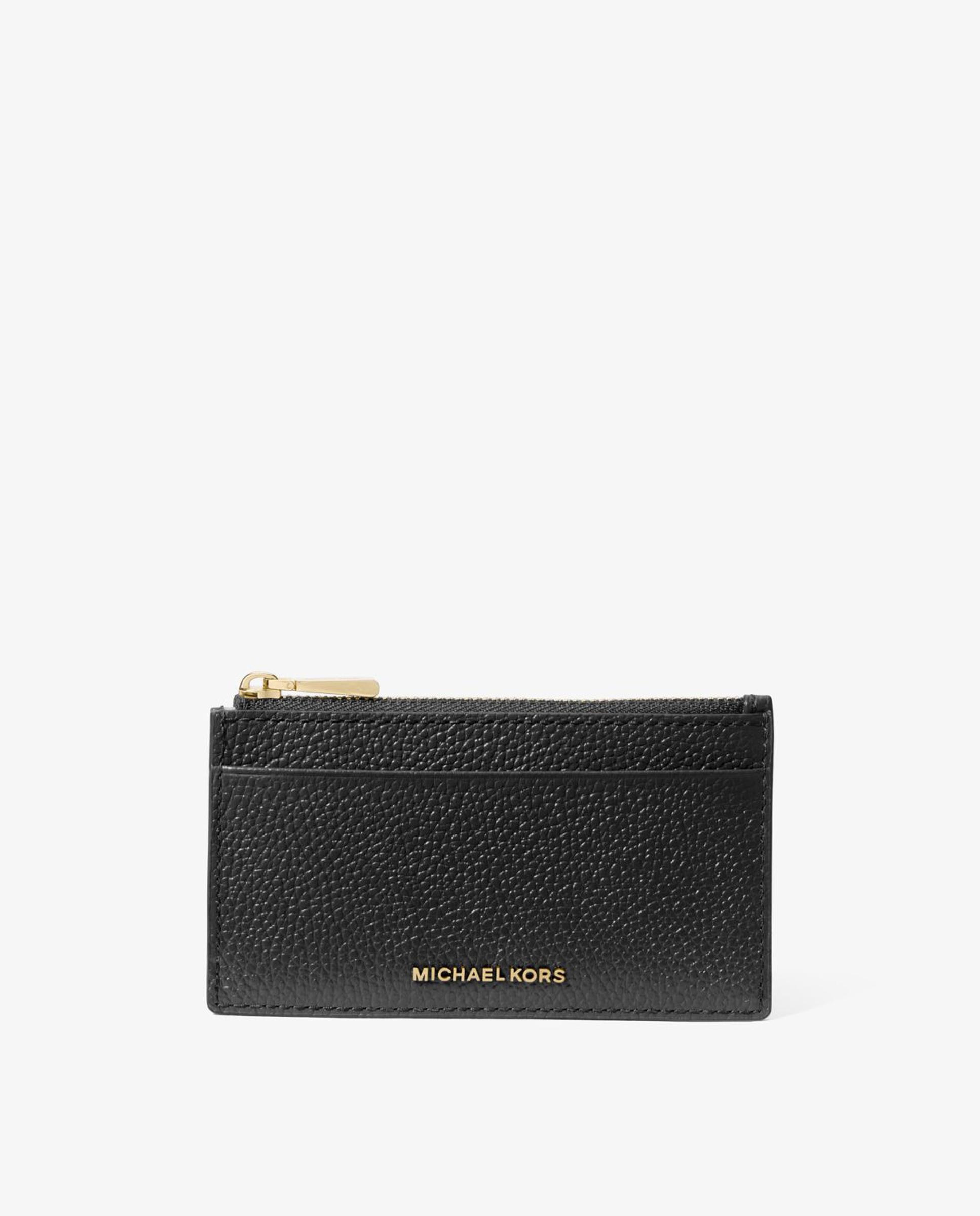Tarjetero de mujer jet set pequeño de piel granulada - Michael Michael Kors - Negro Negro-1
