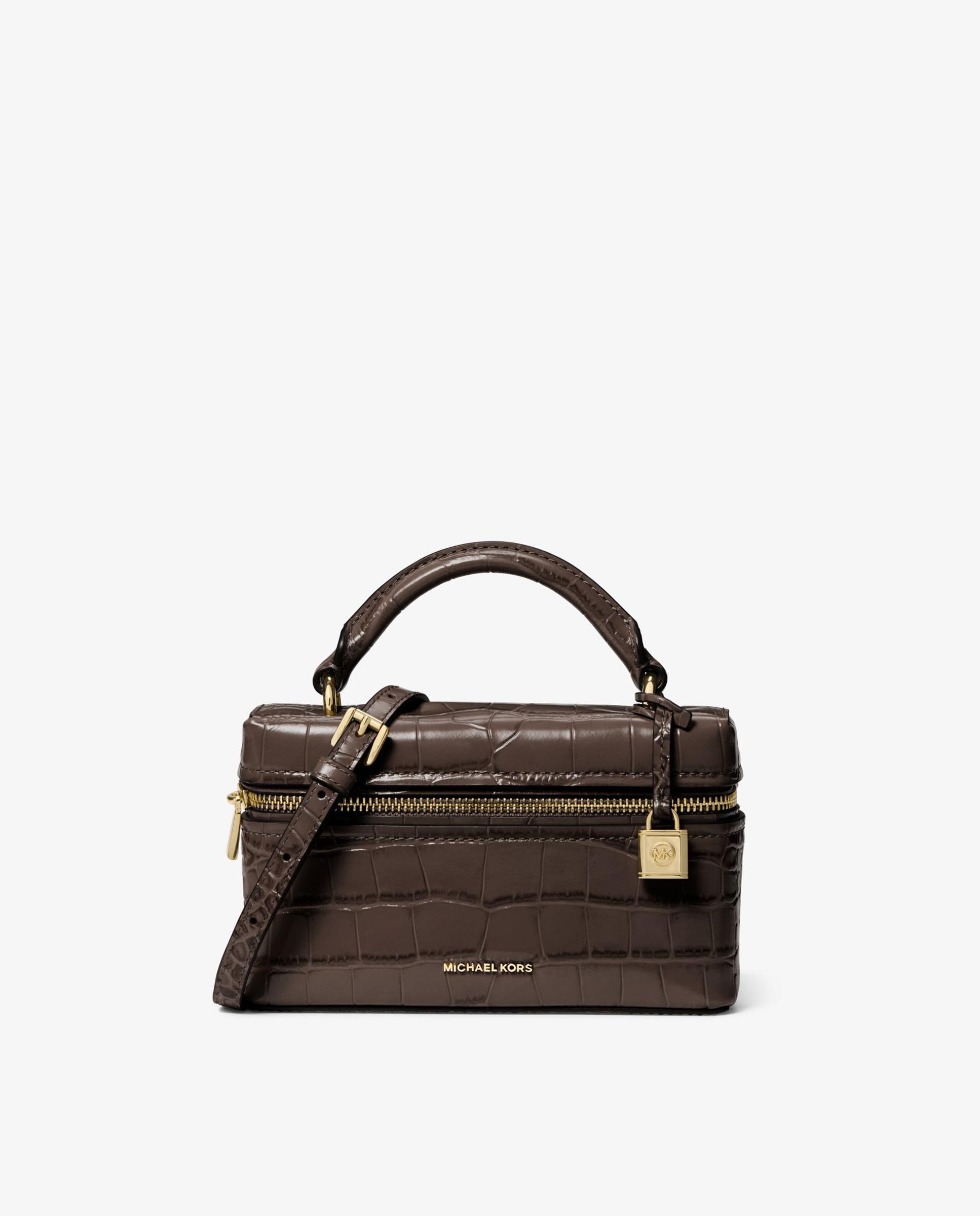 Bandolera de mujer transformable jana extrapequeña de piel con motivo de cocodrilo en relieve - Michael Michael Kors - Marrón chocolate Marrón chocolate-1