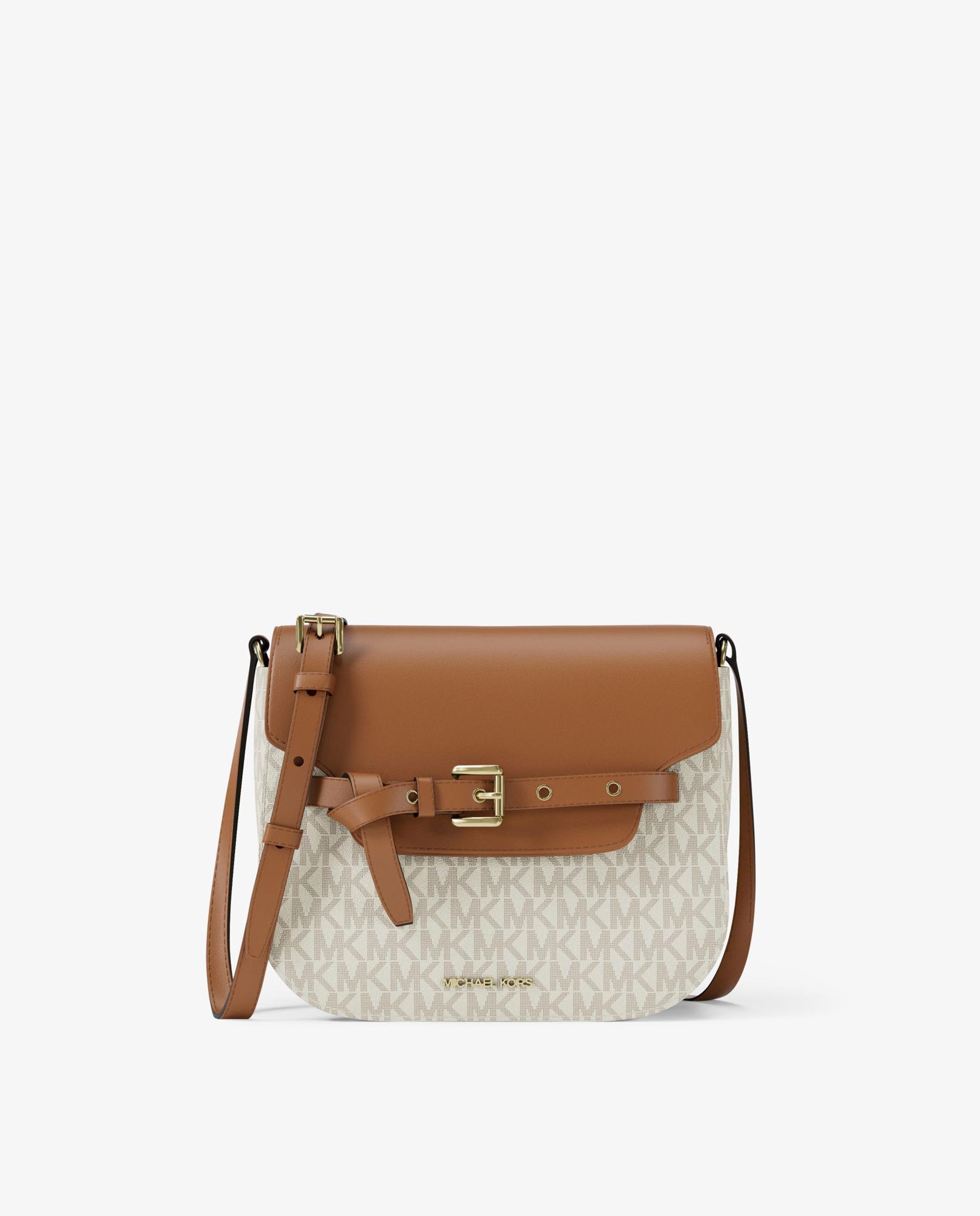 Bandolera de mujer saddle emilia pequeña con logotipo - Michael Michael Kors - Marfil Marfil-1