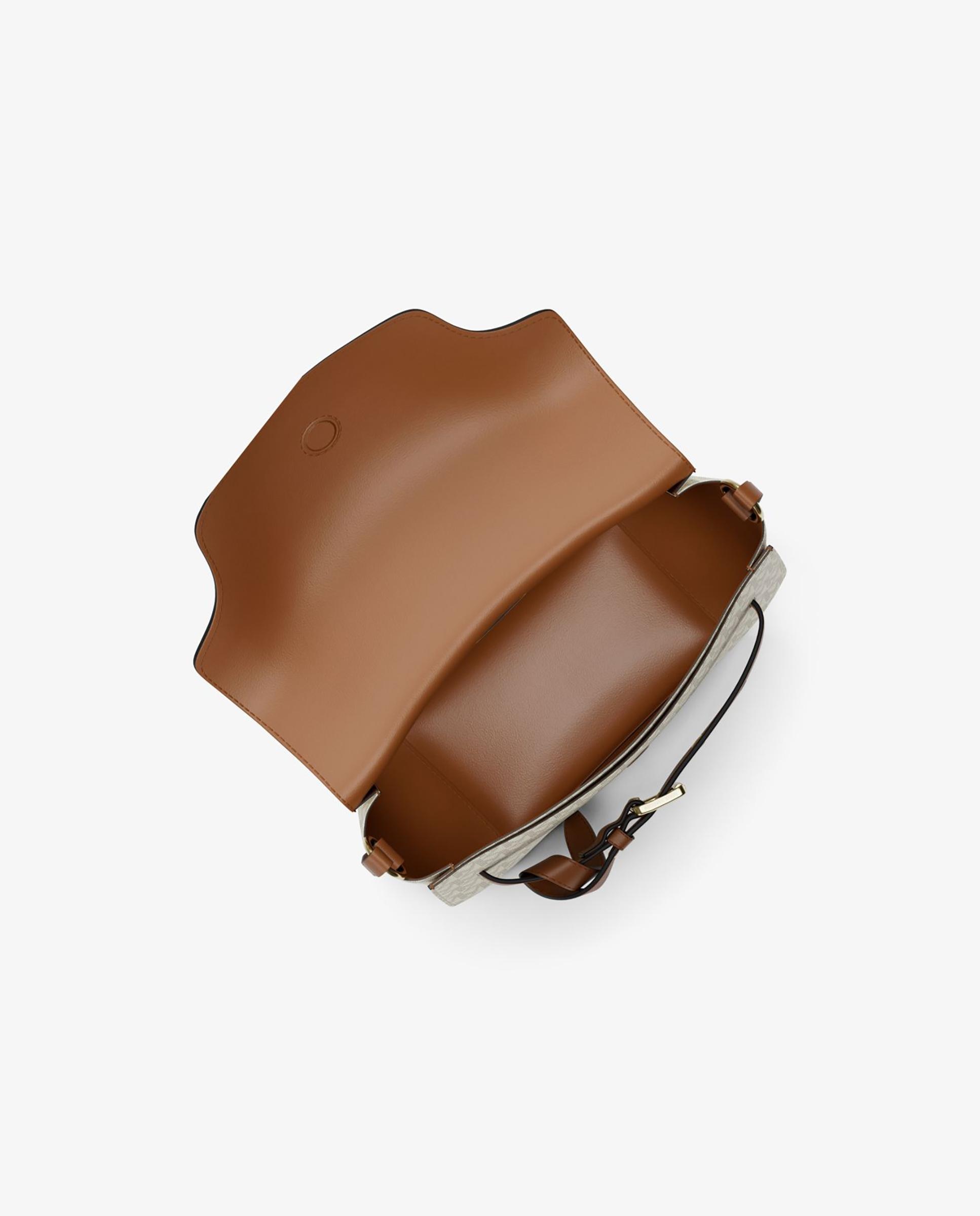 Bandolera de mujer saddle emilia pequeña con logotipo - Michael Michael Kors - Marfil Marfil-4