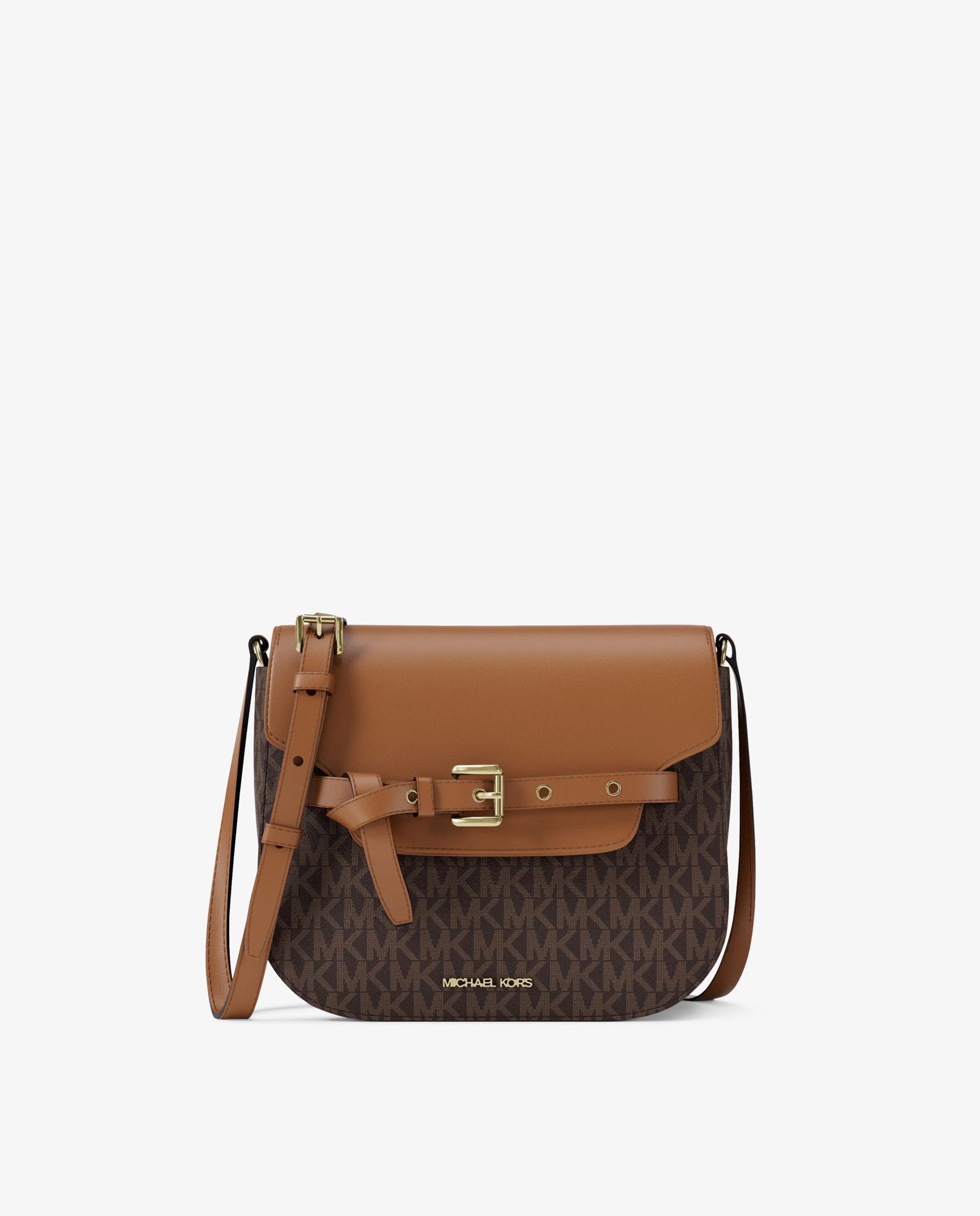 Bandolera de mujer saddle emilia pequeña con logotipo - Michael Michael Kors - Marrón oscuro Marrón oscuro-1