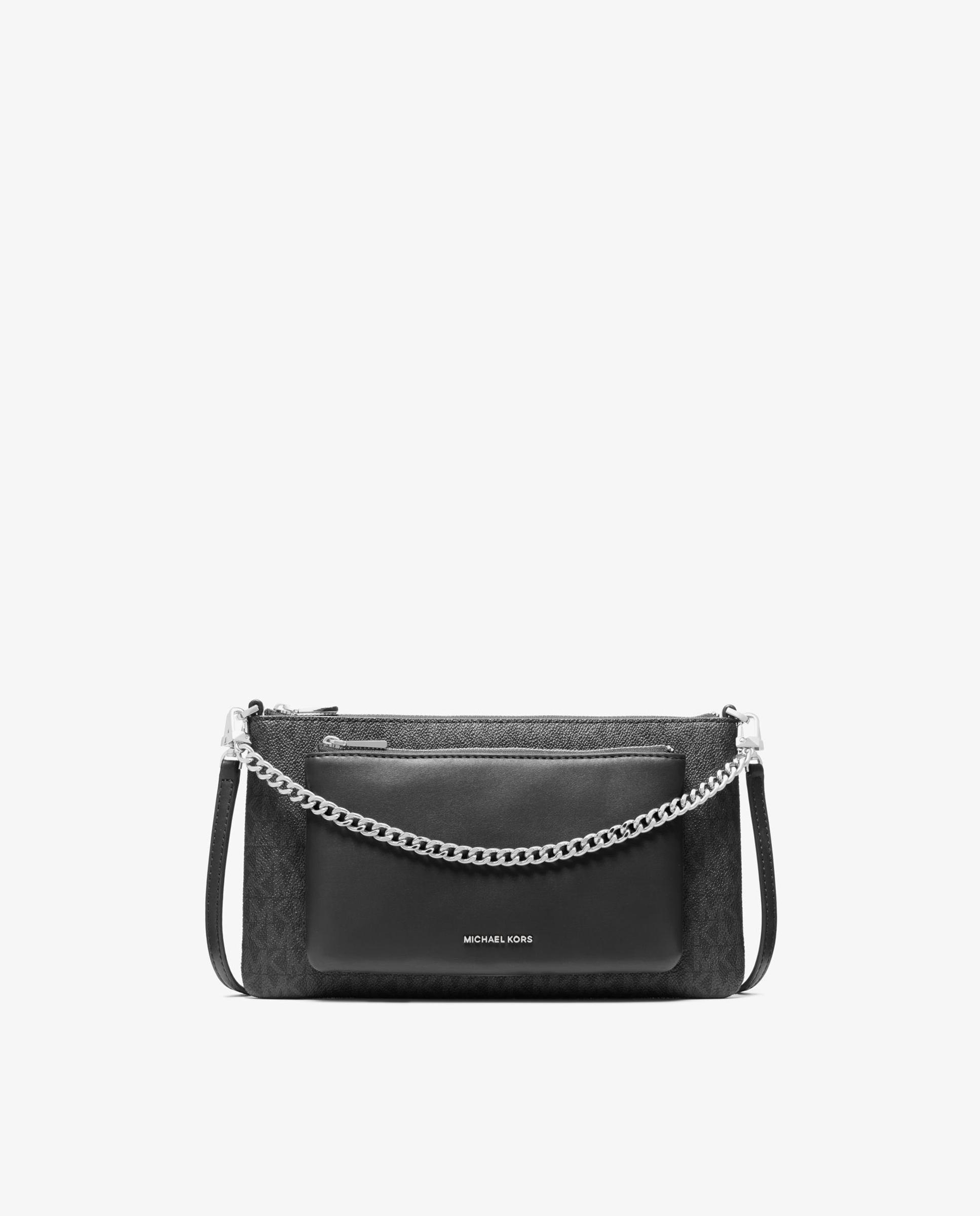 Bandolera de mujer jet set mediana transformable con logotipo - Michael Michael Kors - Negro Negro-1