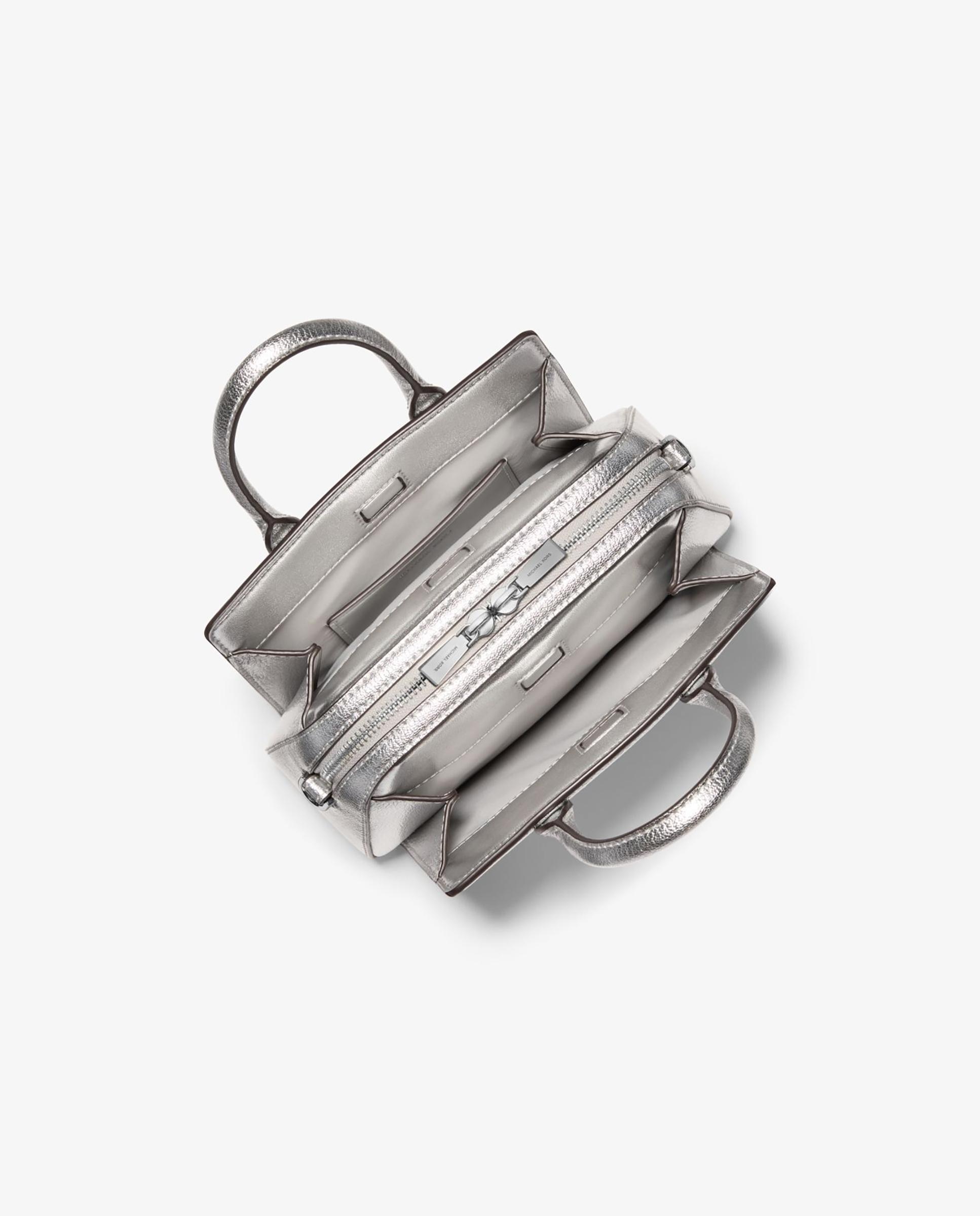 Bandolera de mujer laila extrapequeña de piel metalizada - Michael Michael Kors - Plata metalizada Plata metalizada-3