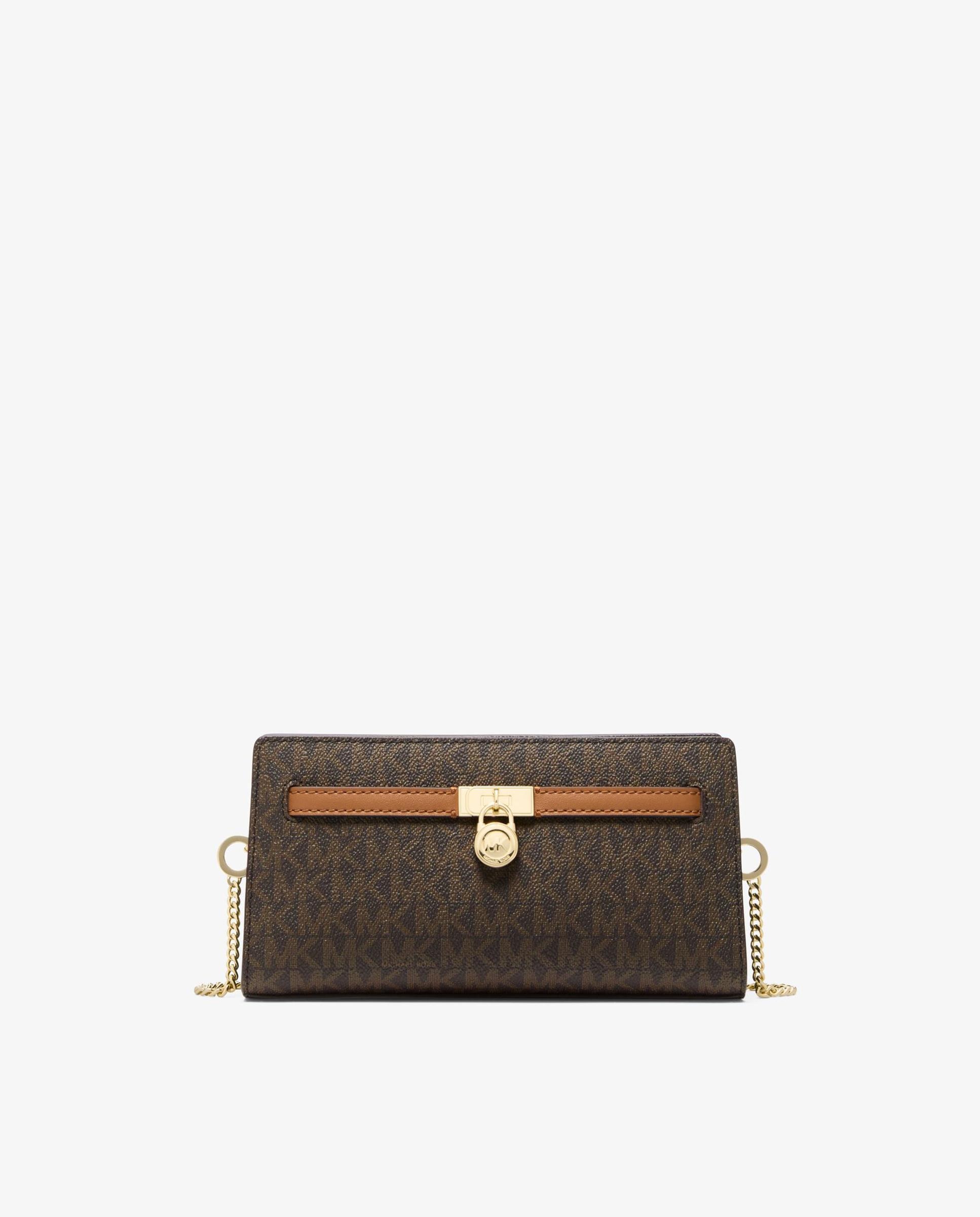 Bandolera de mujer hamilton moderne ultrapequeña transformable con logotipo - Michael Michael Kors - Marrón oscuro Marrón oscuro-1