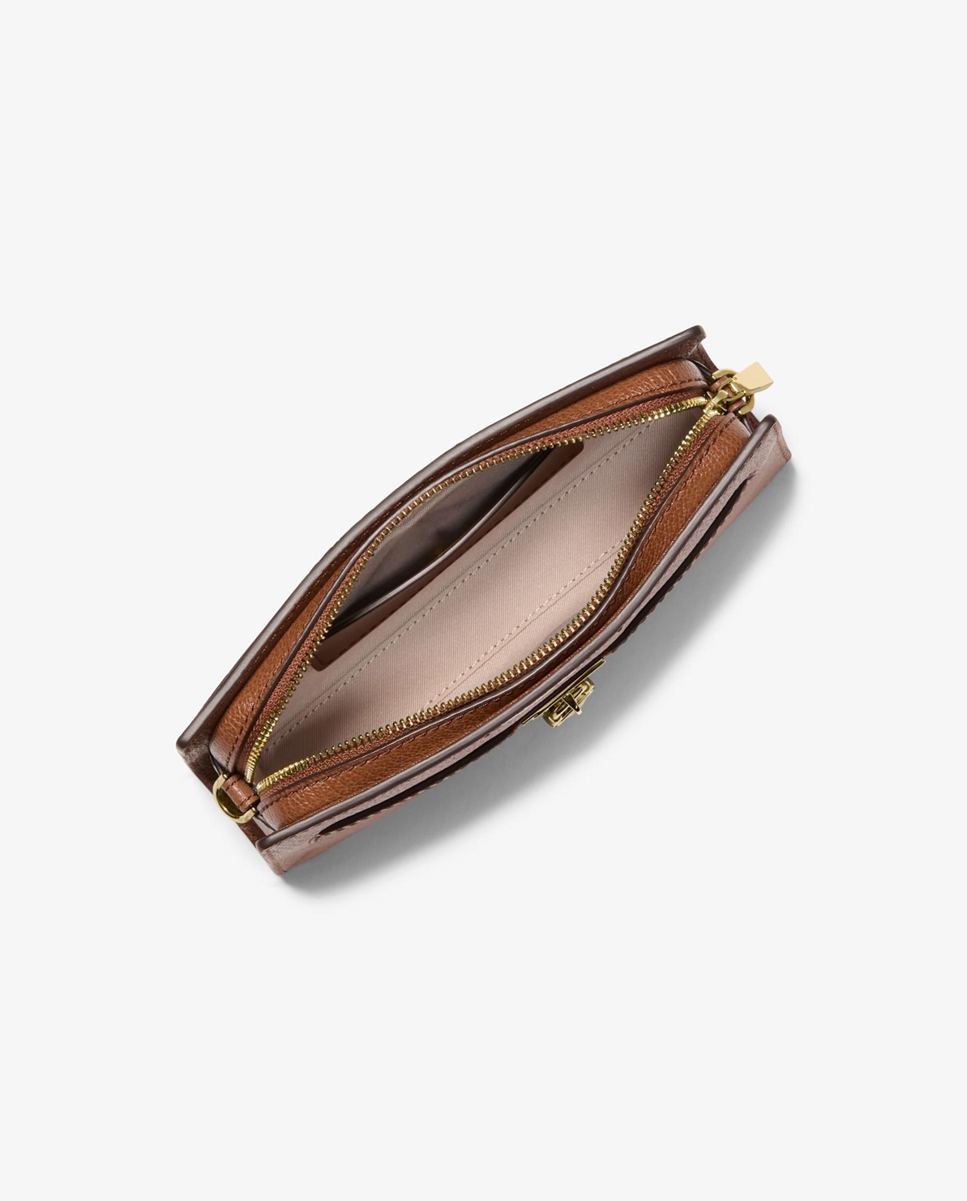 Imagen 3 de Bandolera de mujer hamilton moderne ultrapequeña transformable de piel - Michael Michael Kors - Marrón Marrón