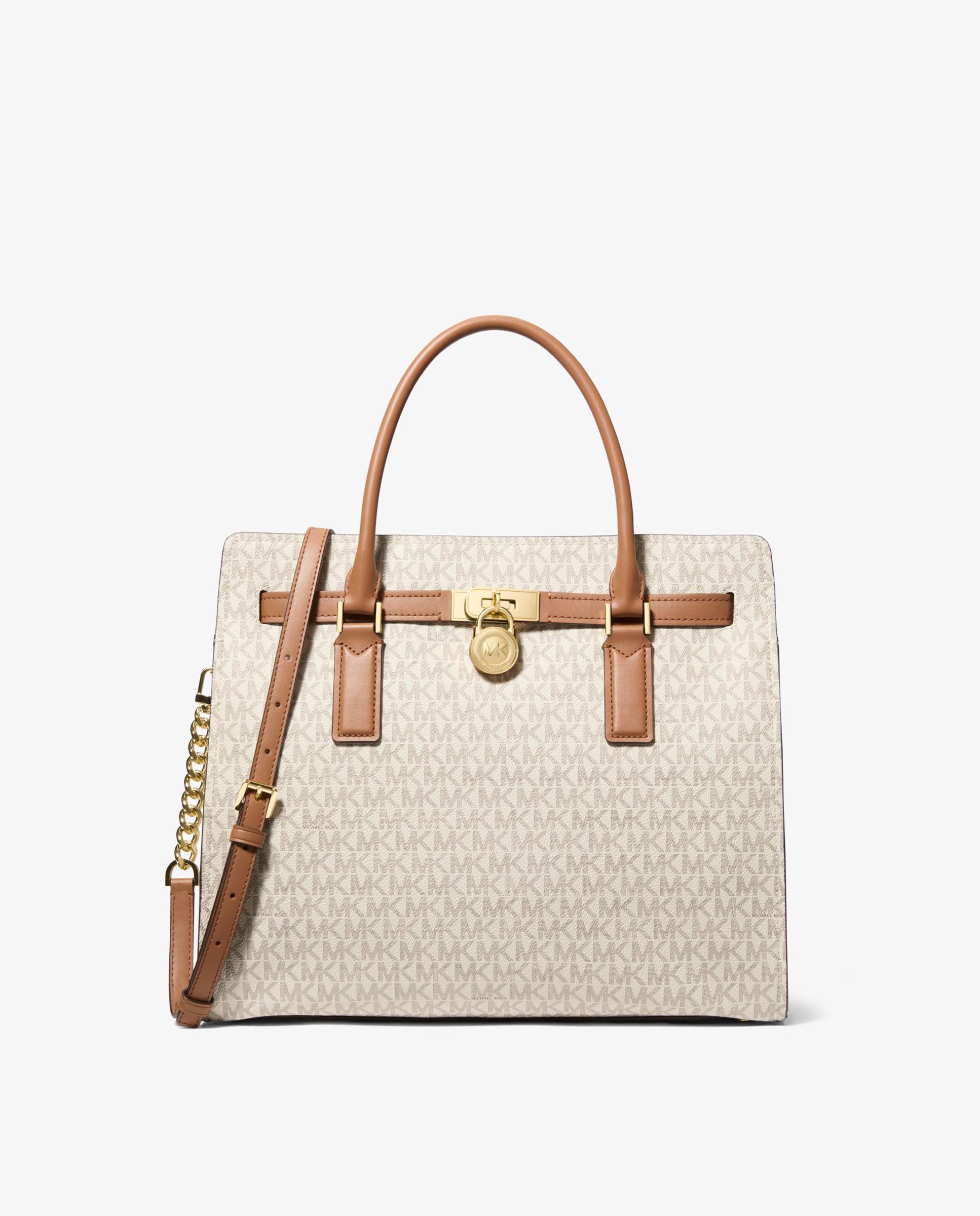 Bandolera de mujer satchel hamilton moderne grande transformable con logotipo - Michael Michael Kors - Marfil Marfil-1