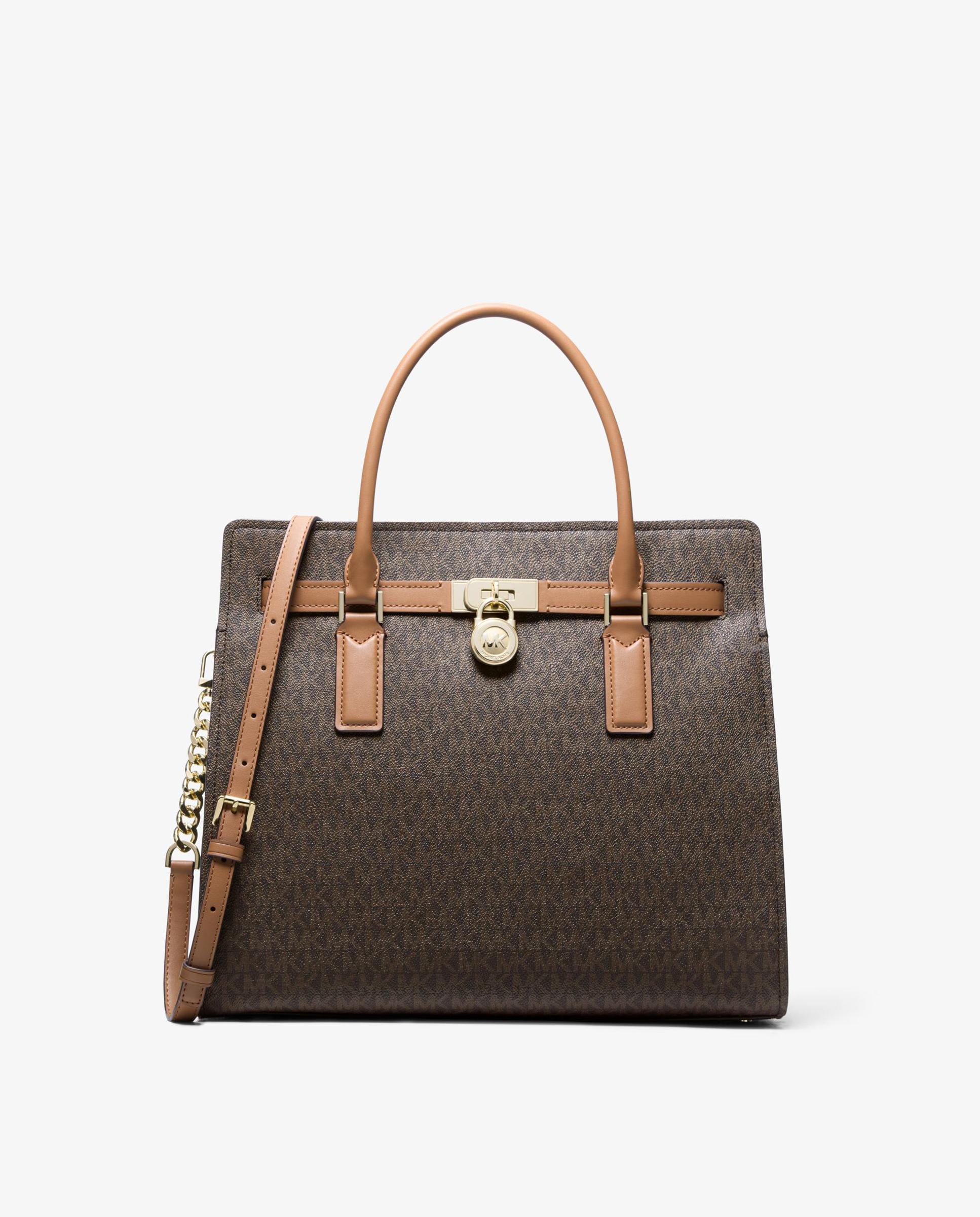 Bandolera de mujer satchel hamilton moderne grande transformable con logotipo - Michael Michael Kors - Marrón oscuro Marrón oscuro-1