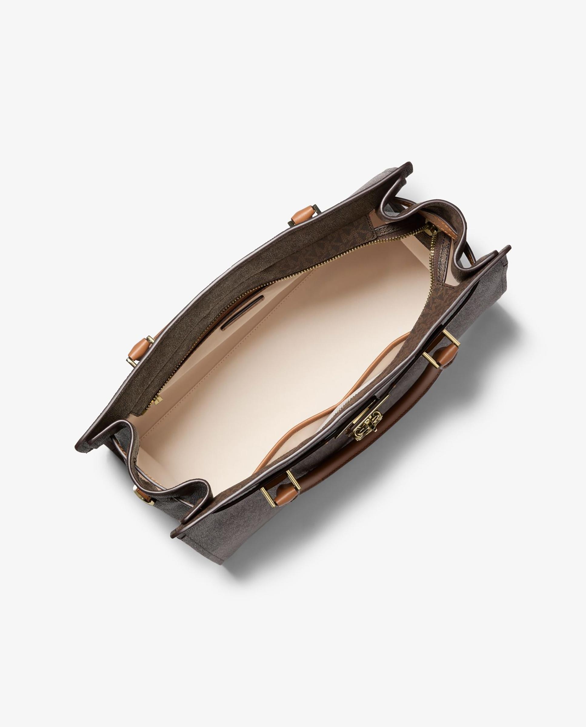 Bandolera de mujer satchel hamilton moderne grande transformable con logotipo - Michael Michael Kors - Marrón oscuro Marrón oscuro-3