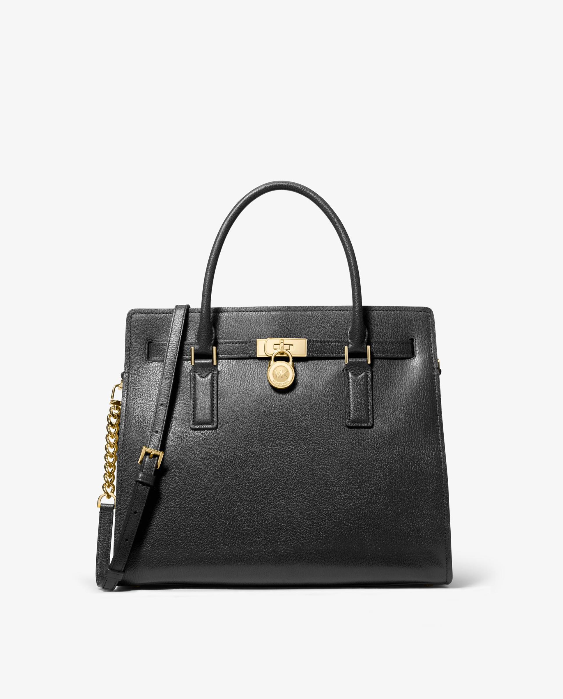 Bandolera de mujer satchel hamilton moderne grande de piel - Michael Michael Kors - Negro Negro-1