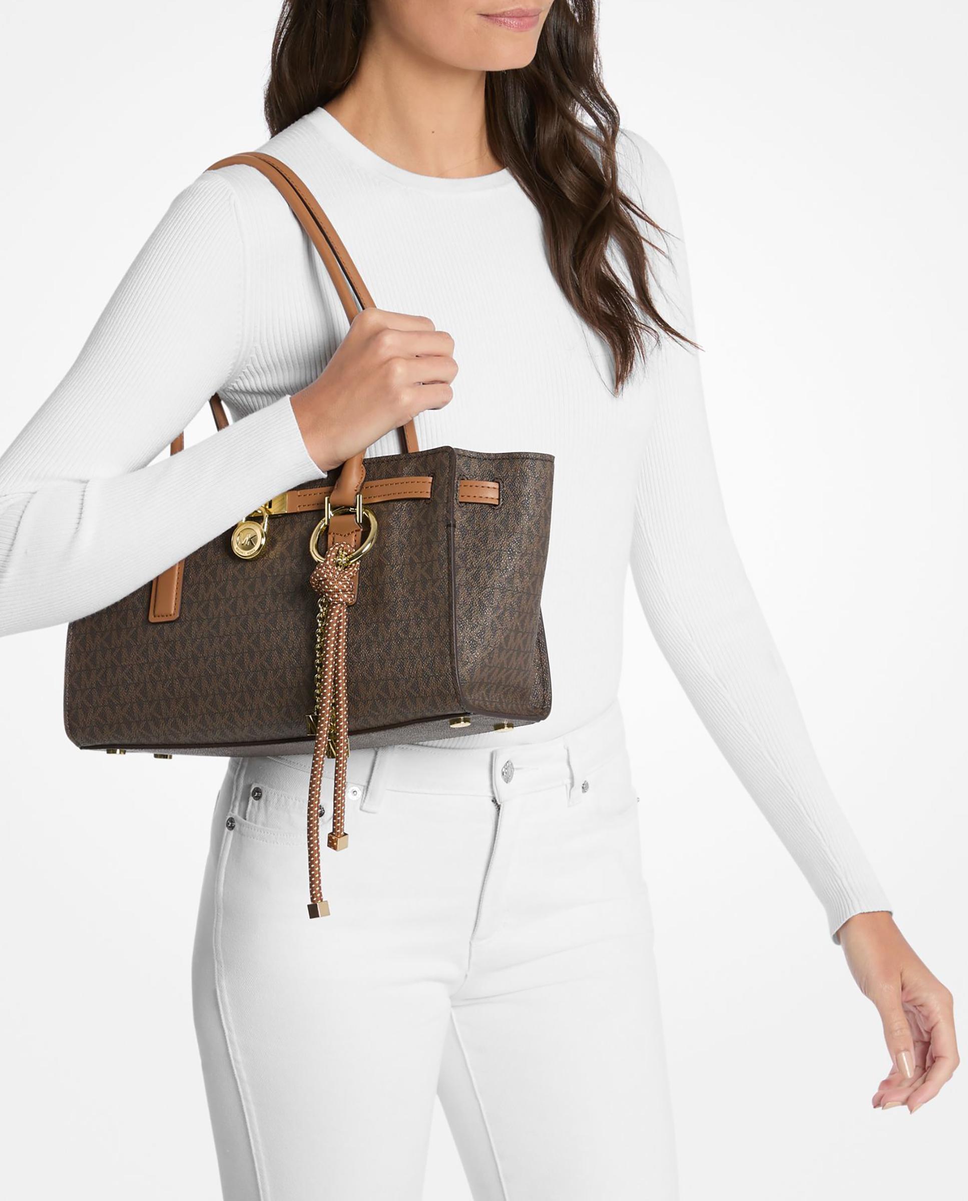 Bolso de hombro hamilton moderne pequeño transformable con logotipo - Michael Michael Kors - Marrón oscuro Marrón oscuro-2